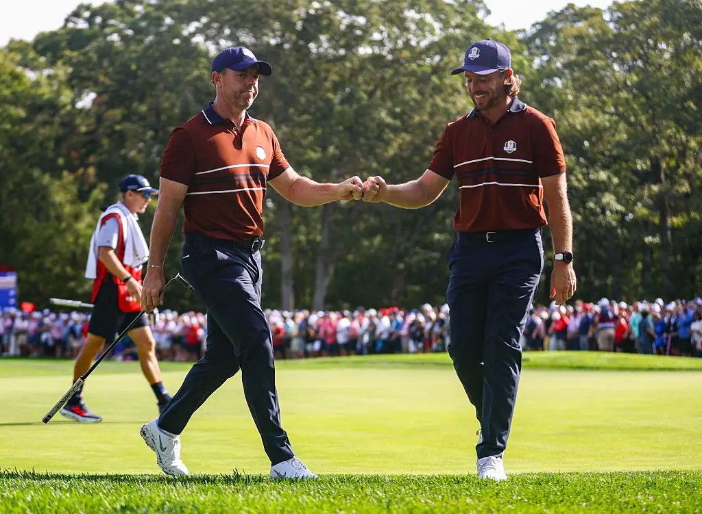 Rory McIlroy and Tommy Fleetwood won their foursomes showdown (Credit:Getty)