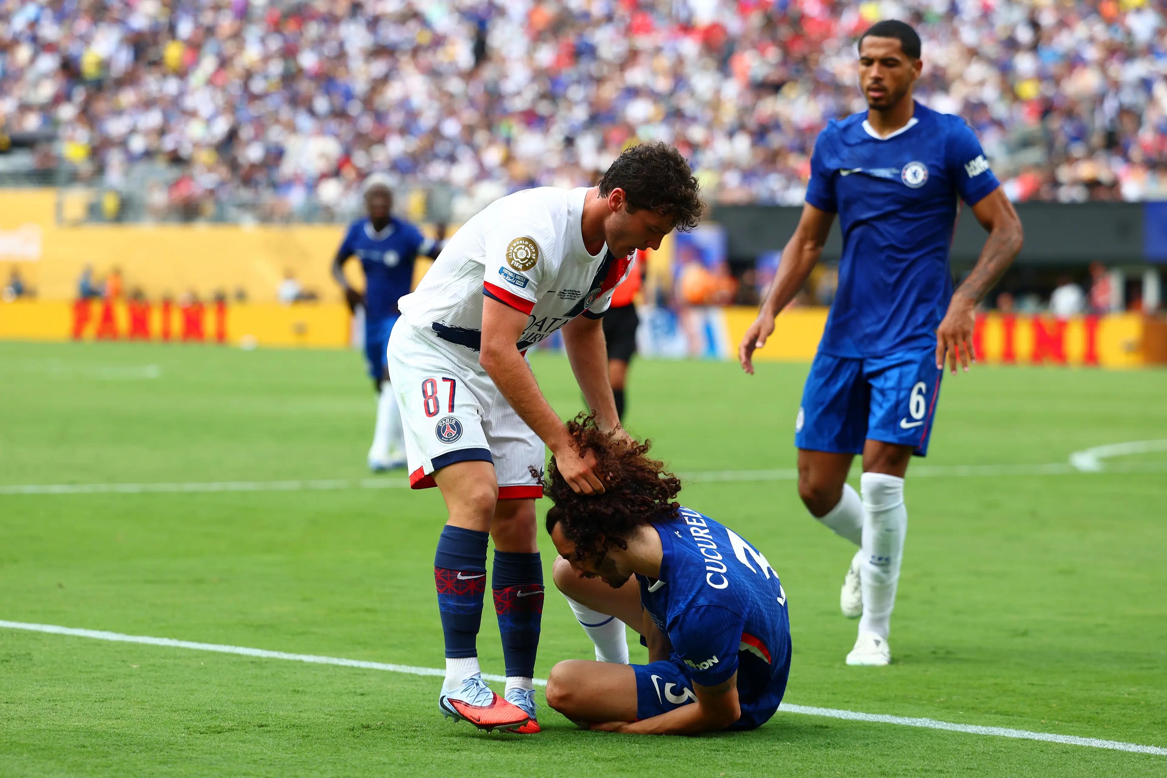 Joao Neves and Marc Cucurella during the Club World Cup final (credit: getty)