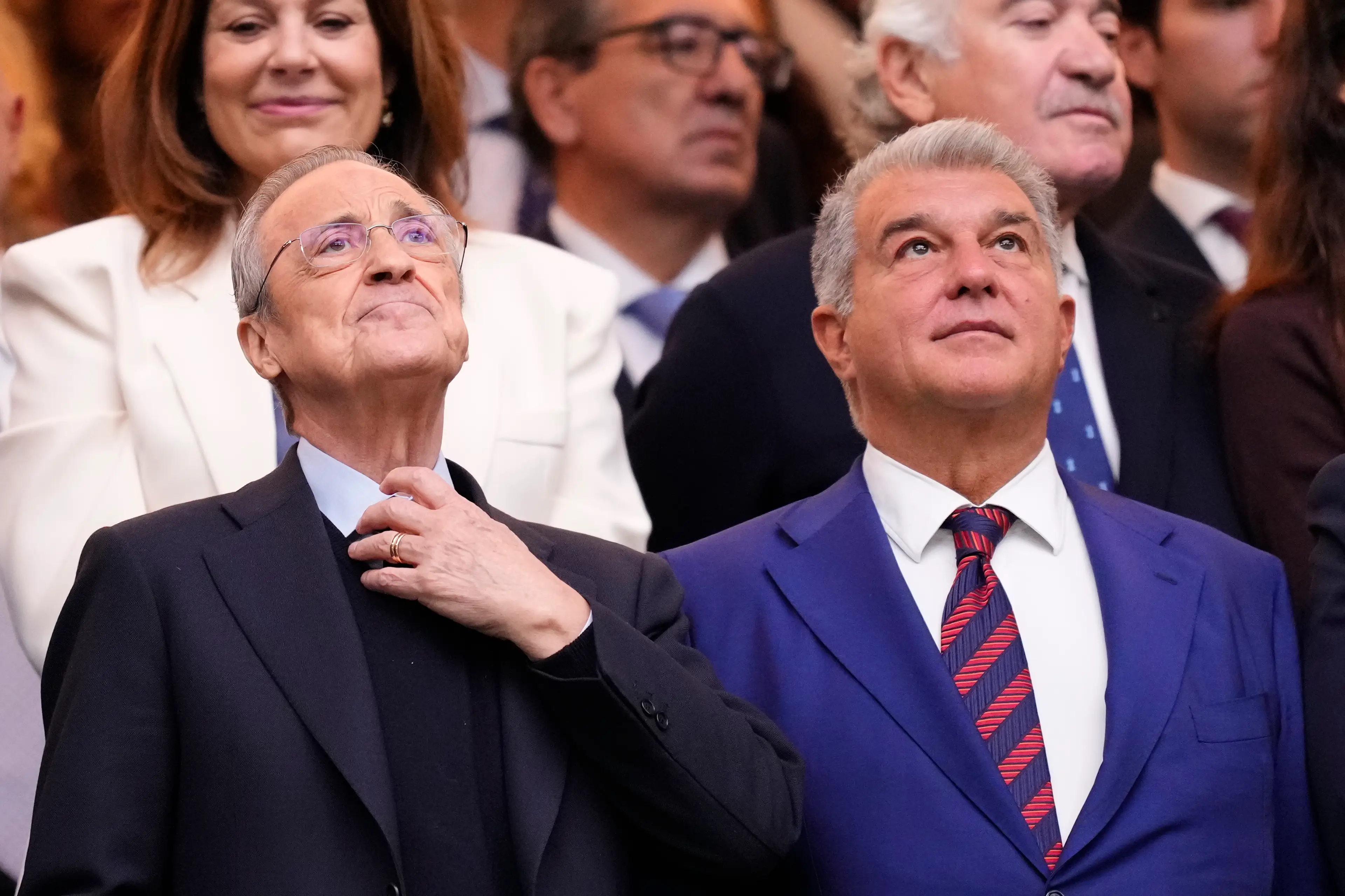 Florentino Perez and Joan Laporta pictured in October 2025. Image credit: Getty
