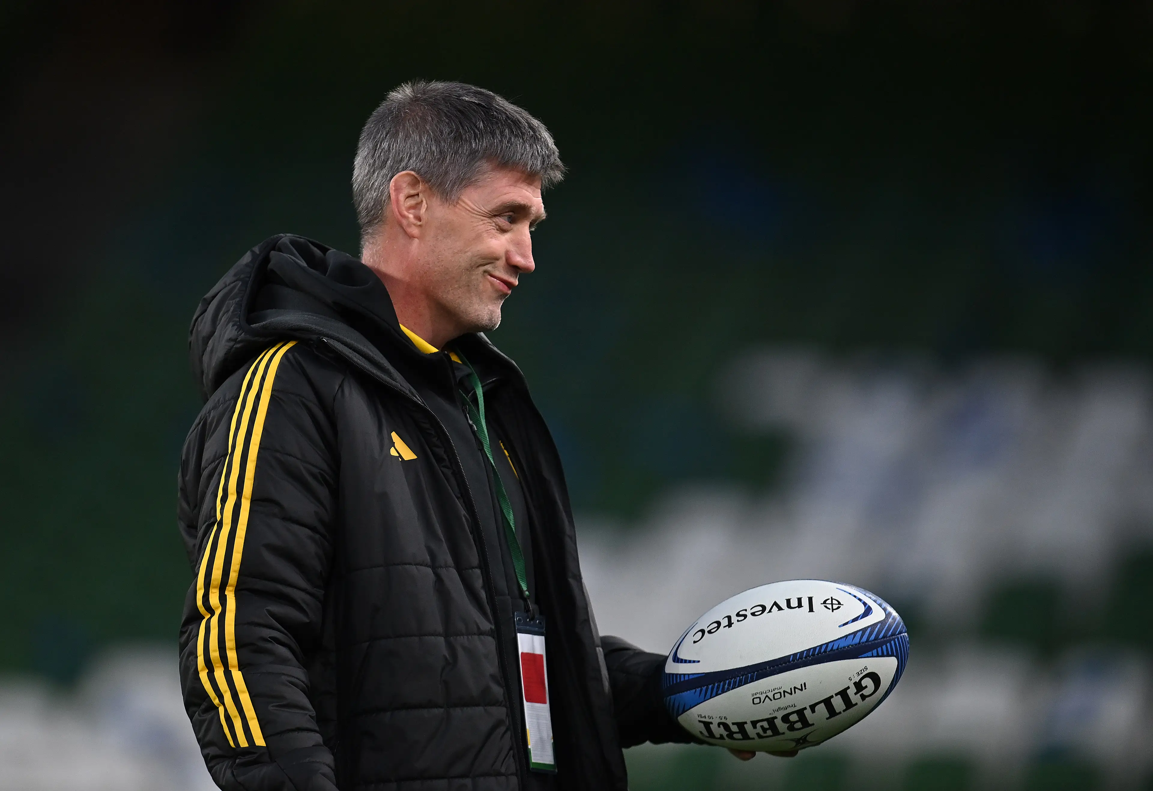 Stade Rochelais head coach Ronan O'Gara is pictured during the pre game warm up before the Investec Champions Cup match between Leinster Rugby and Stade Rochelais (Getty Images)