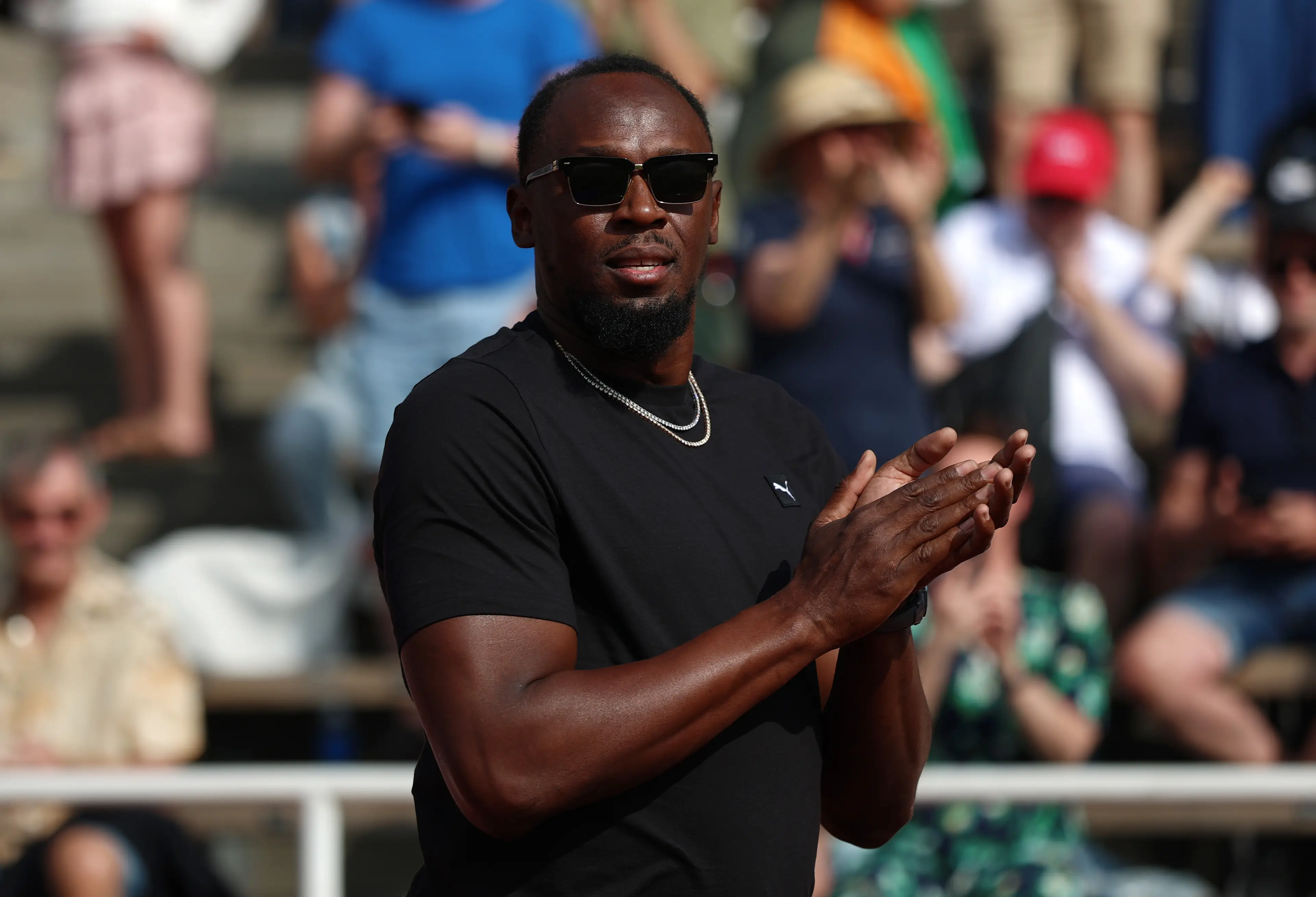 Usain Bolt at a Diamond League meet. Image: Maja Hitij / Staff via Getty
