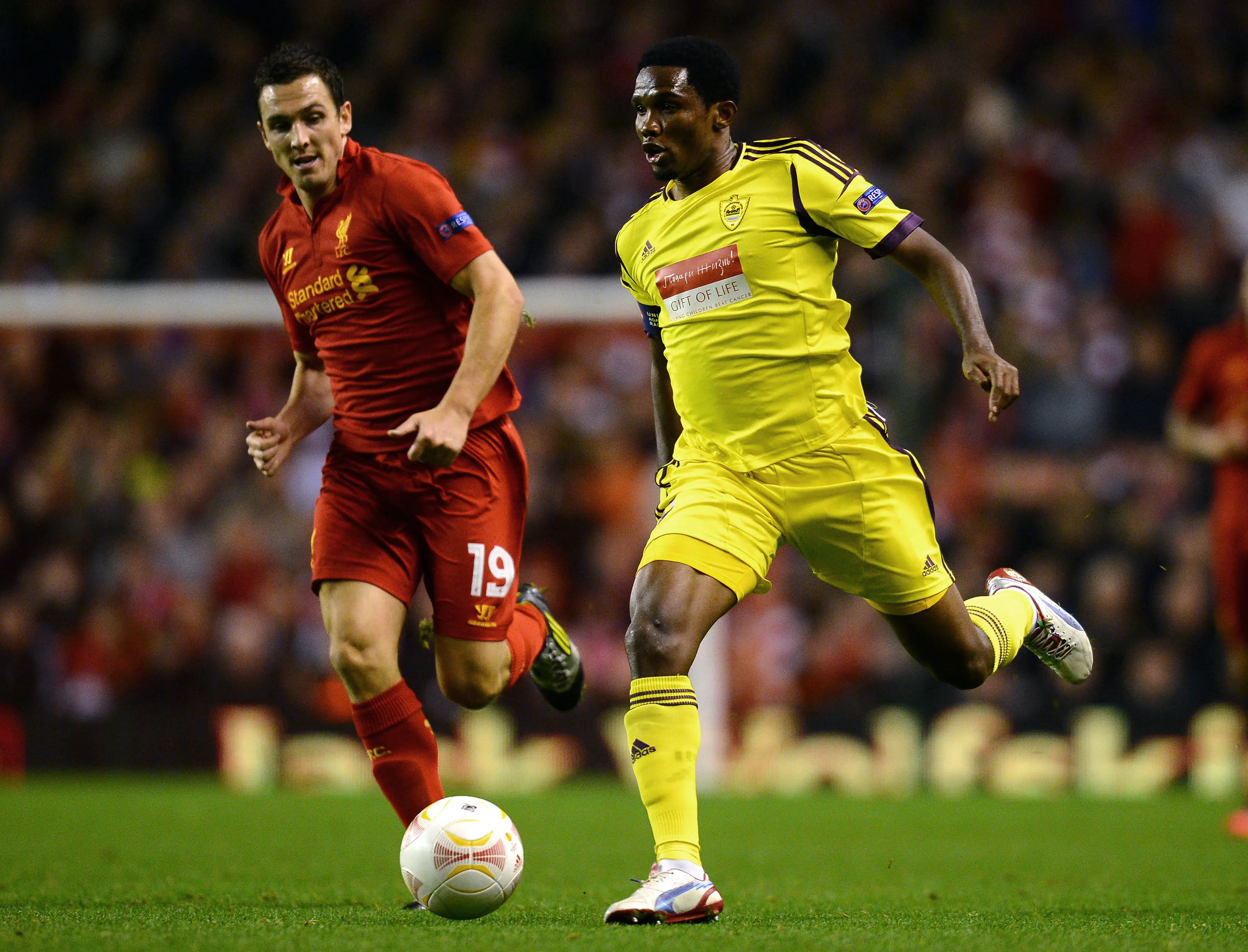 Samuel Eto'o in action for Anzhi Makhachkala. Image: Getty