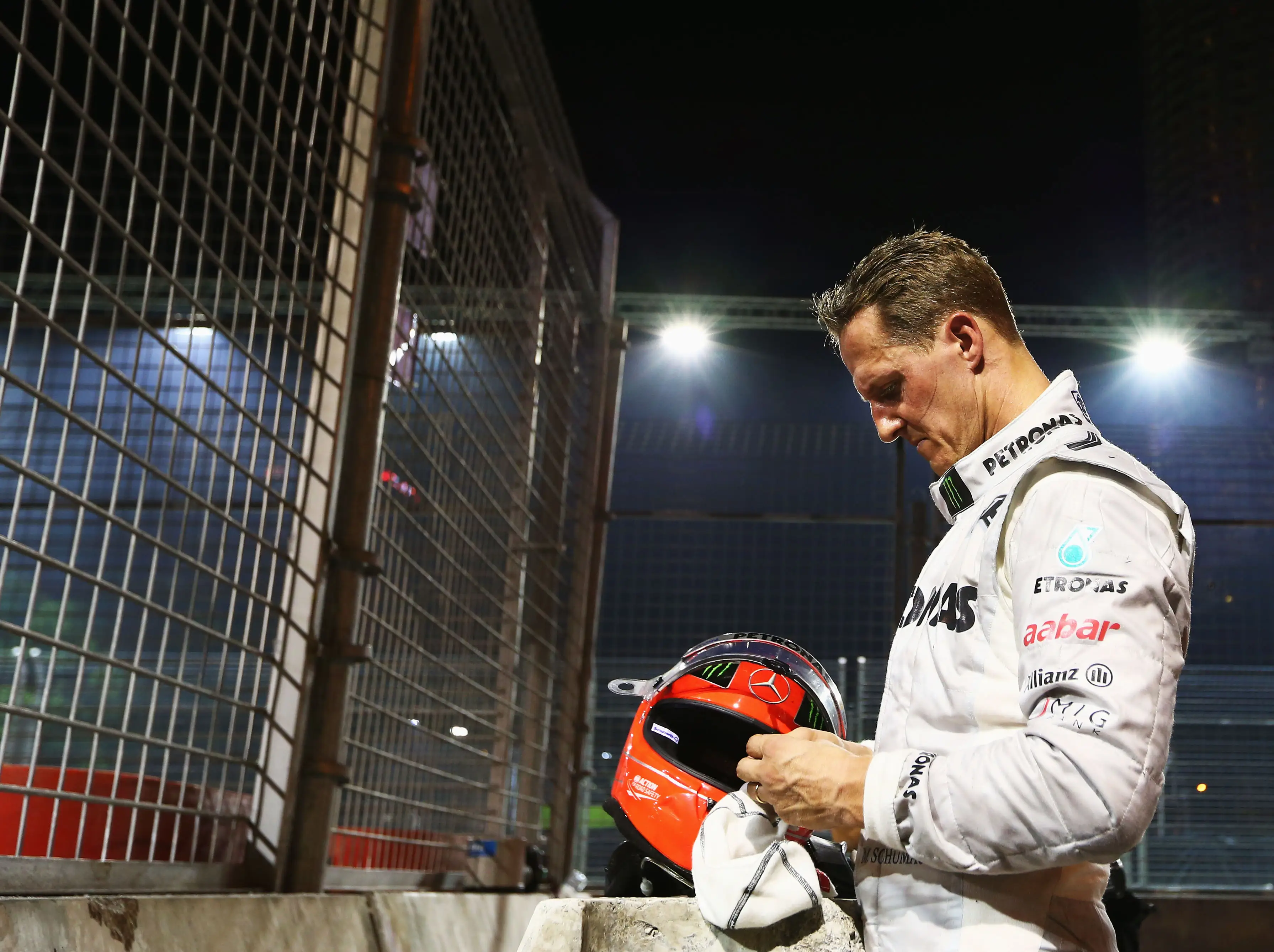 Michael Schumacher at the Singapore GP. Image: Robert Cianflone / Staff via Getty
