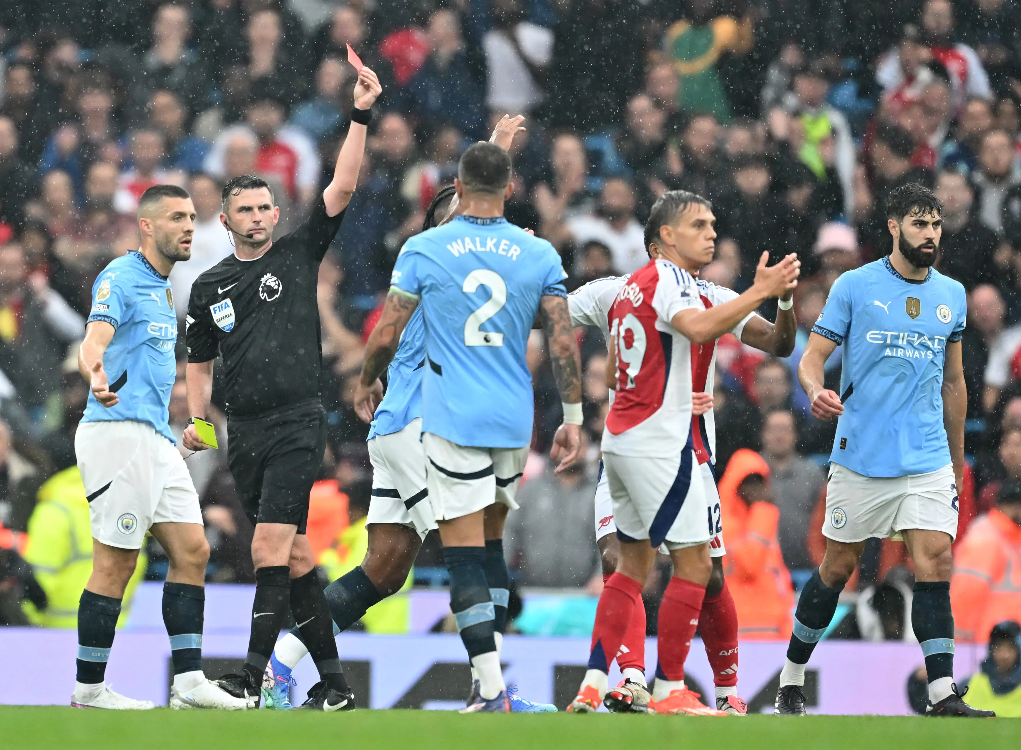 Trossard was sent off against Manchester City (Getty)