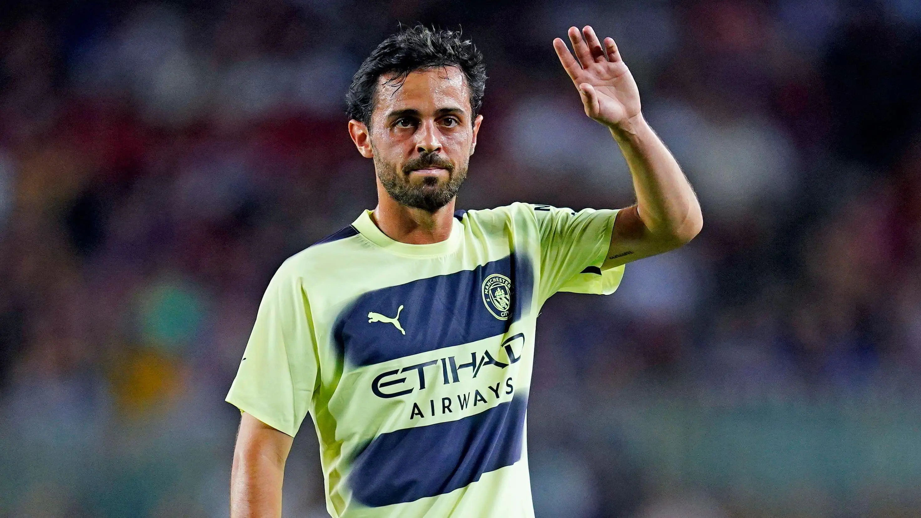 Bernardo Silva for Manchester City at Barcelona's Camp Nou.