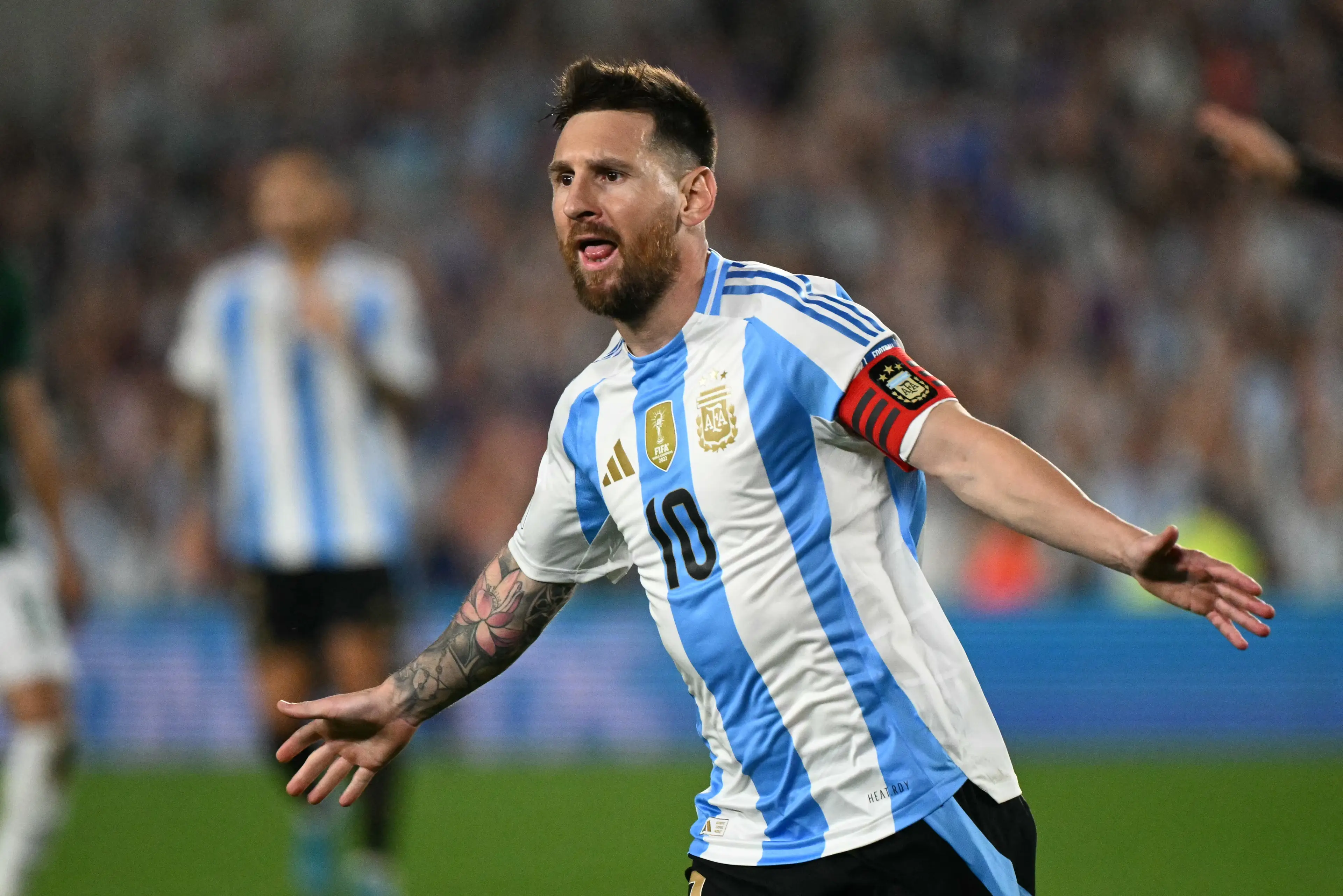 Messi scored his 10th international hat-trick against Bolivia (Getty)