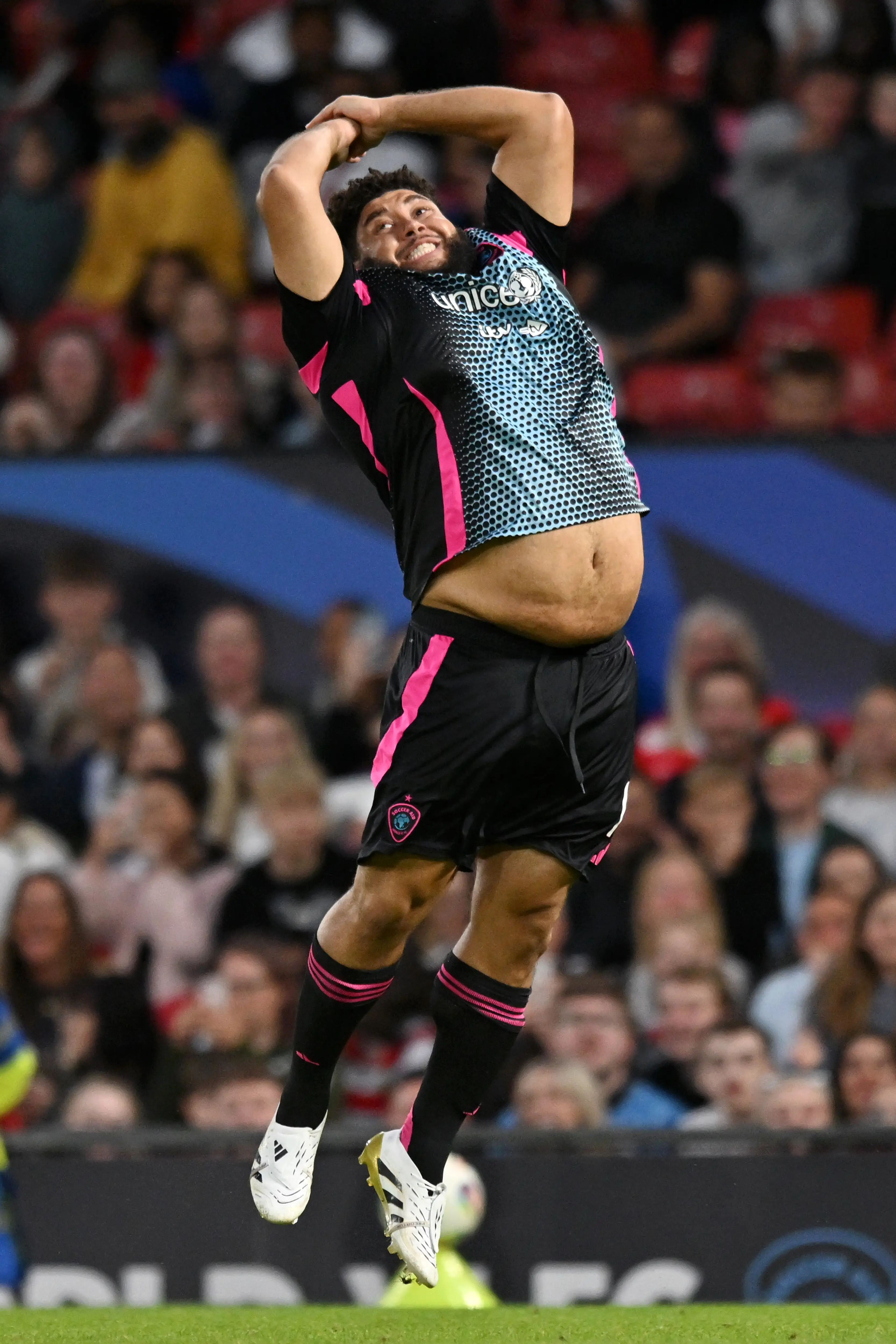 Big Zuu celebrated Cristiano Ronaldo style after scoring the winner. Image: Getty