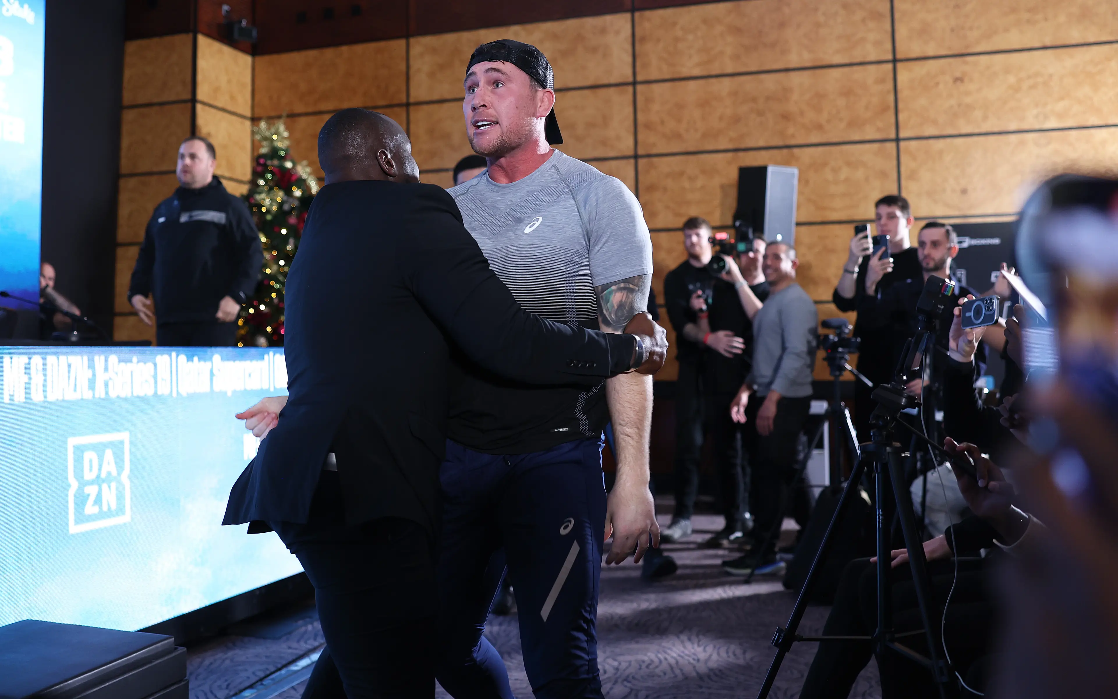 Tempers flared at the Tommy Fury vs Darren Till press conference. Image: Getty