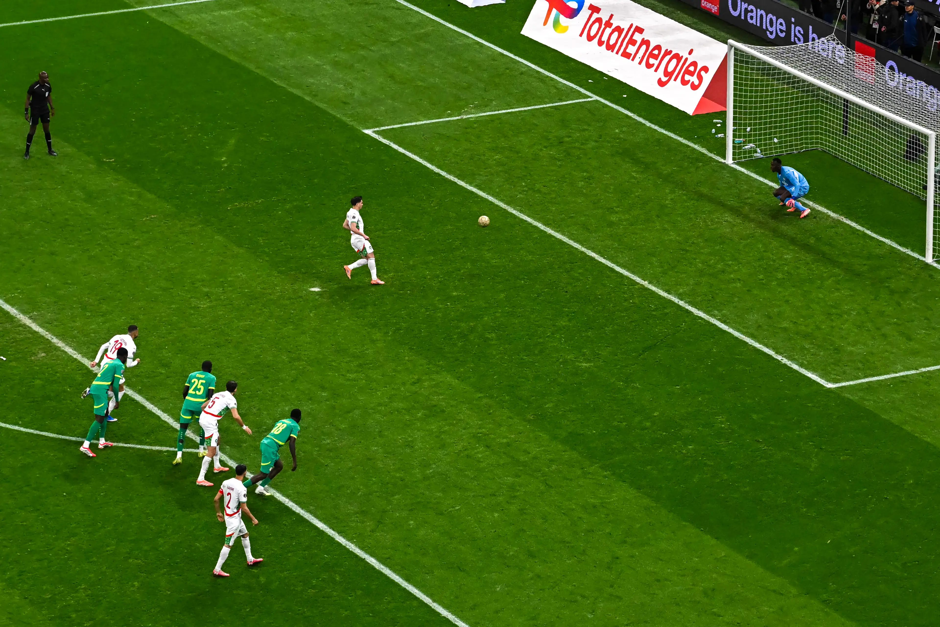 Brahim Diaz's penalty was easily saved by Edouard Mendy. Image: Getty
