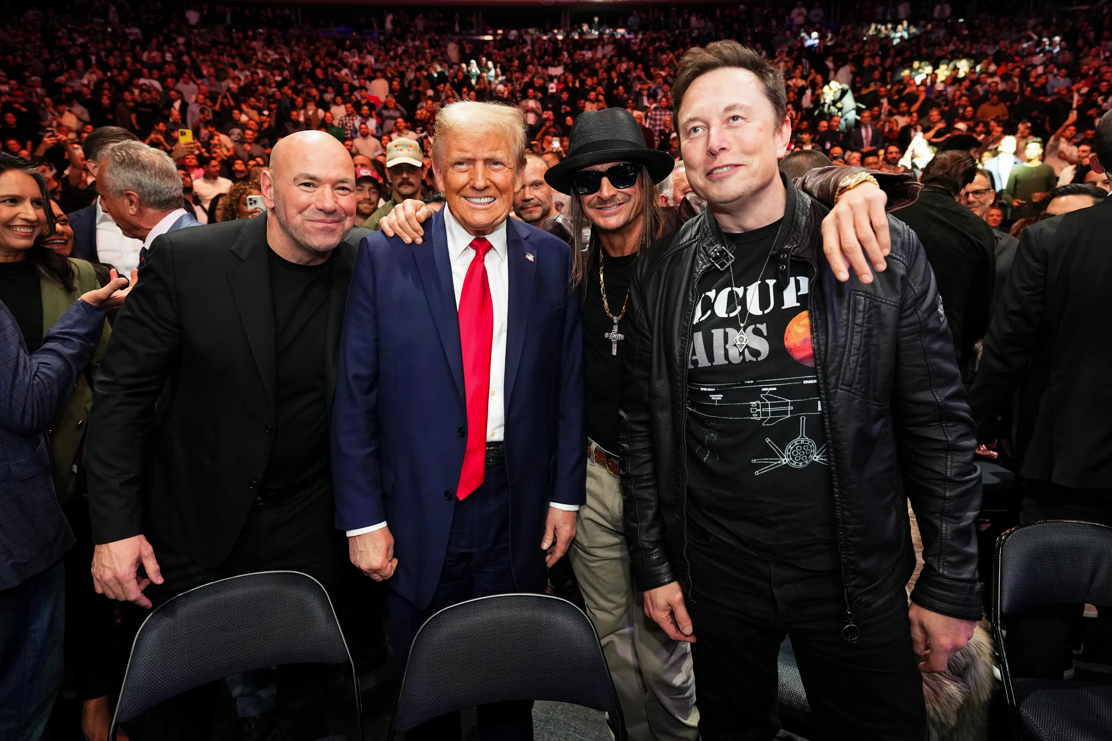 Dana White led the fight negotiations between Elon Musk and Mark Zuckerberg. Image: Getty 
