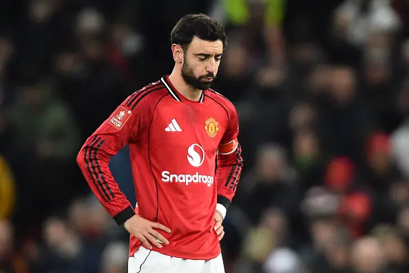 Fernandes and United are out of the 2025/26 FA Cup (Image: Getty)