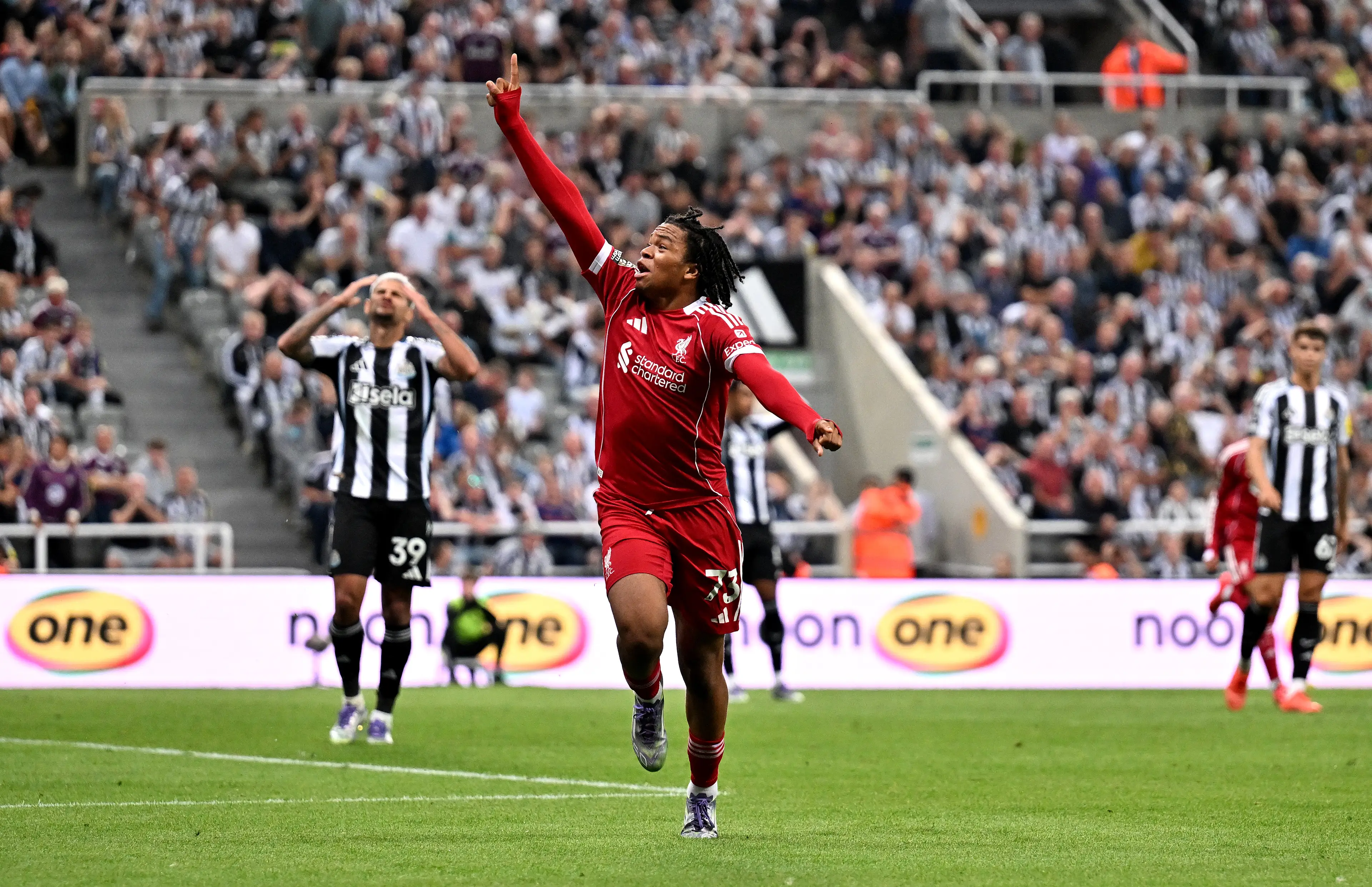 Rio Ngumoha had a dream Premier League debut for Liverpool. Image: Getty