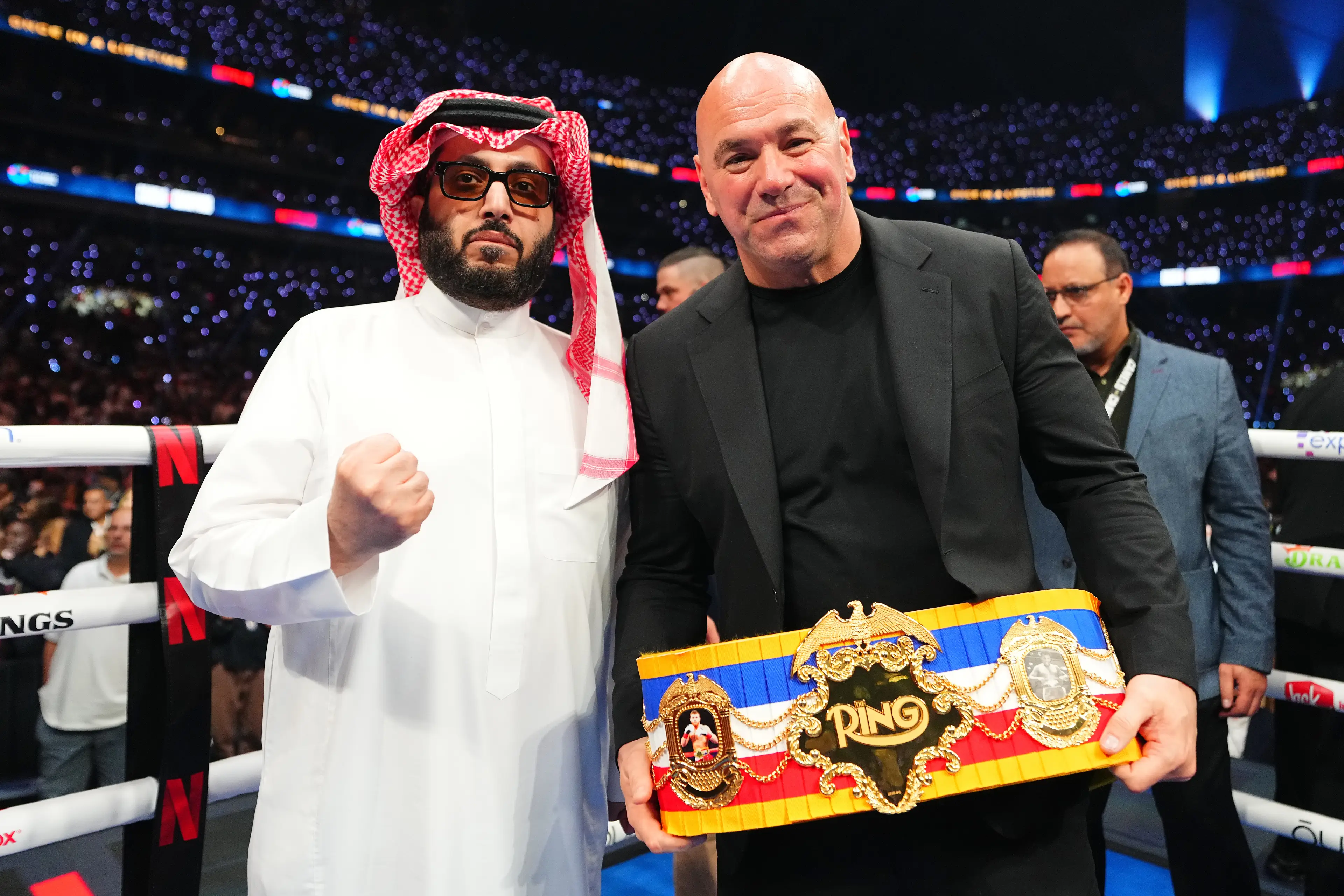 Dana White has teamed up with Turki Alalshikh to create a boxing promotion. Image: Getty 