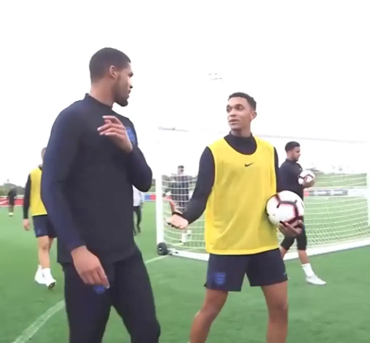 Alexander-Arnold showed off his incredible accuracy while on England duty (Image: Twitter/England)