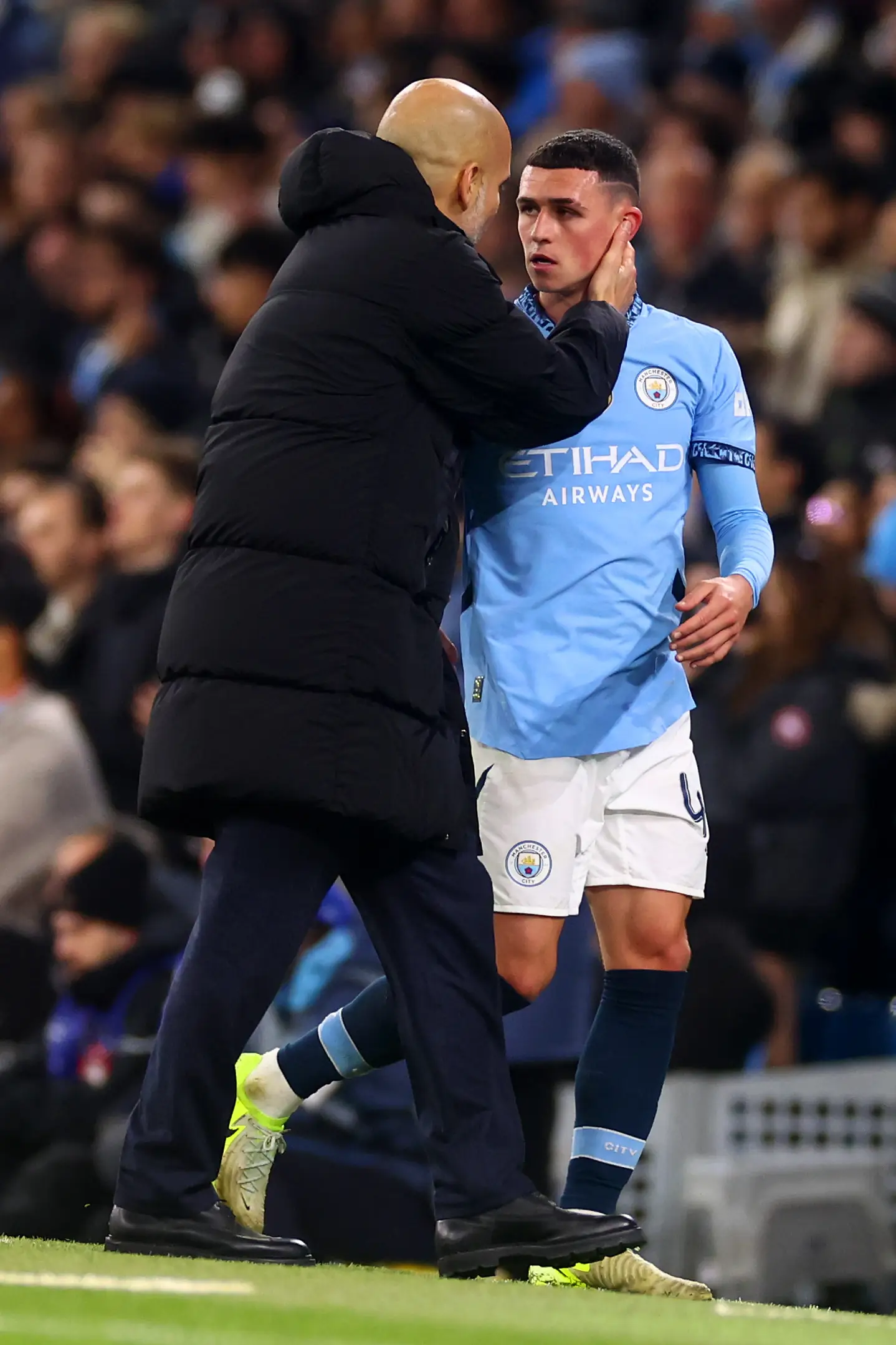 Pep Guardiola fined himself for the comment made to Phil Foden. Image: Getty