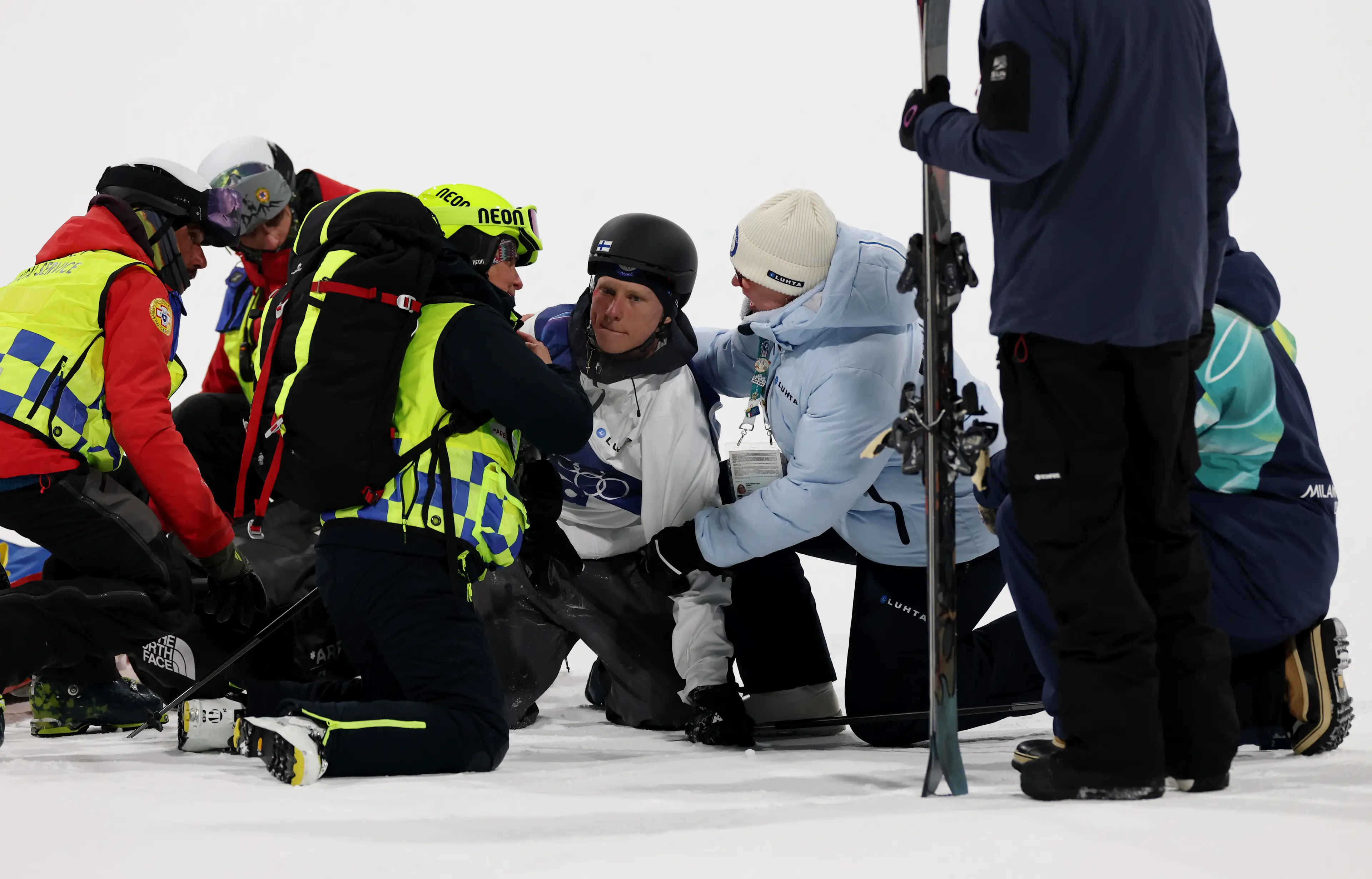 Lajunen was conscious as he was being treated by medics. Image credit: Getty