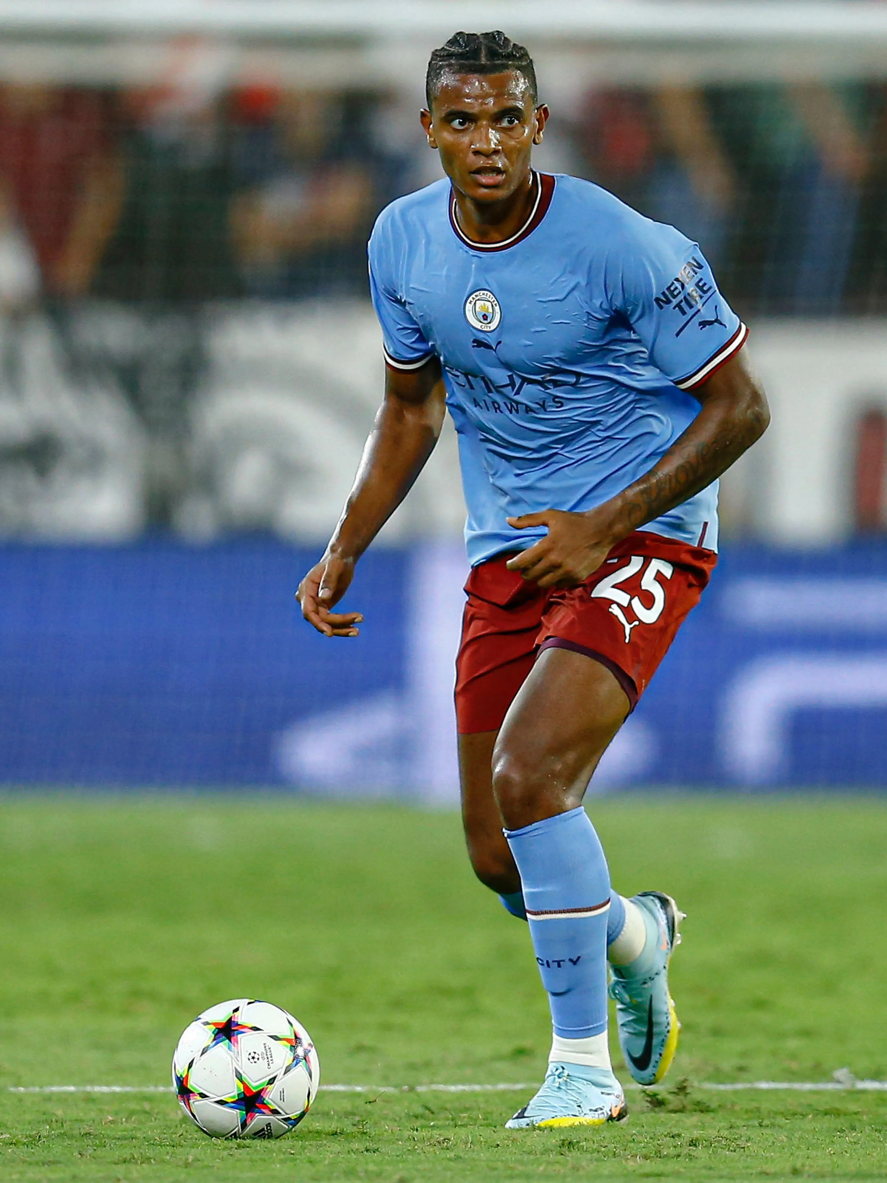 Manuel Akanji in Champions League action for Manchester City (Alamy)
