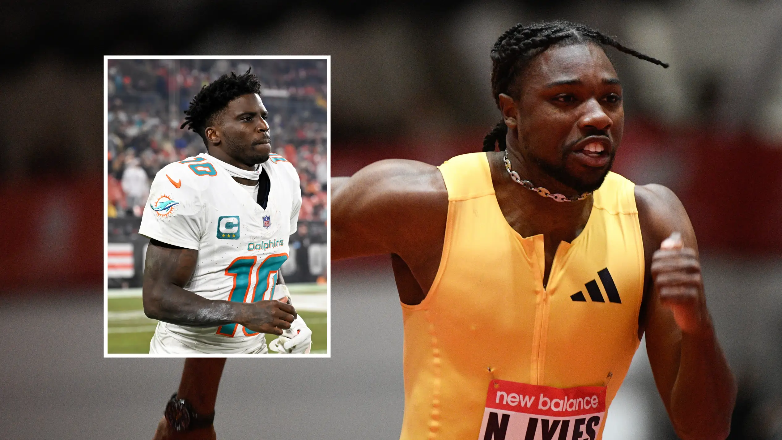 Noah Lyles taunts NFL star Tyreek Hill by holding up savage three-word sign after winning race