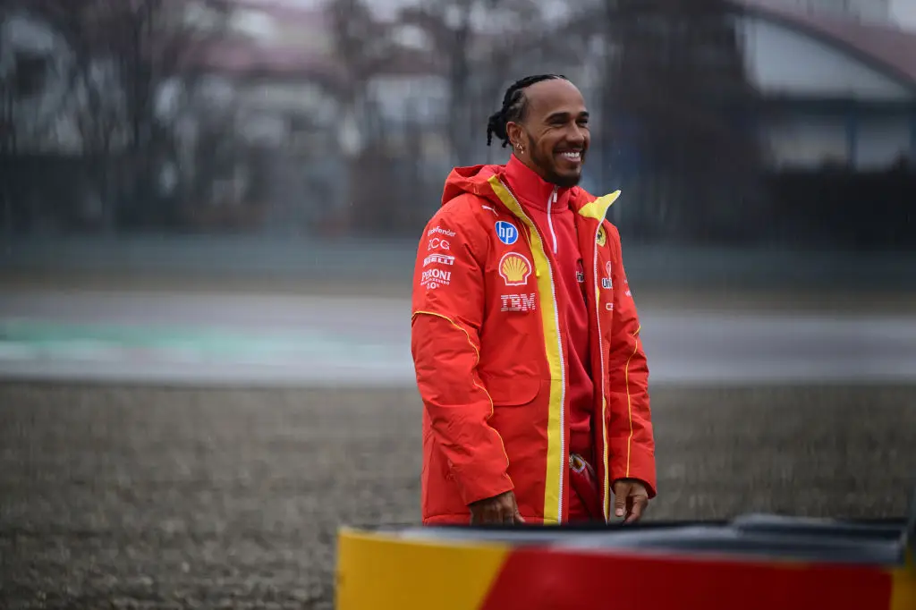 Hamilton suffered a crash on day two of what was otherwise a successful second test for Ferrari (Image: Getty)
