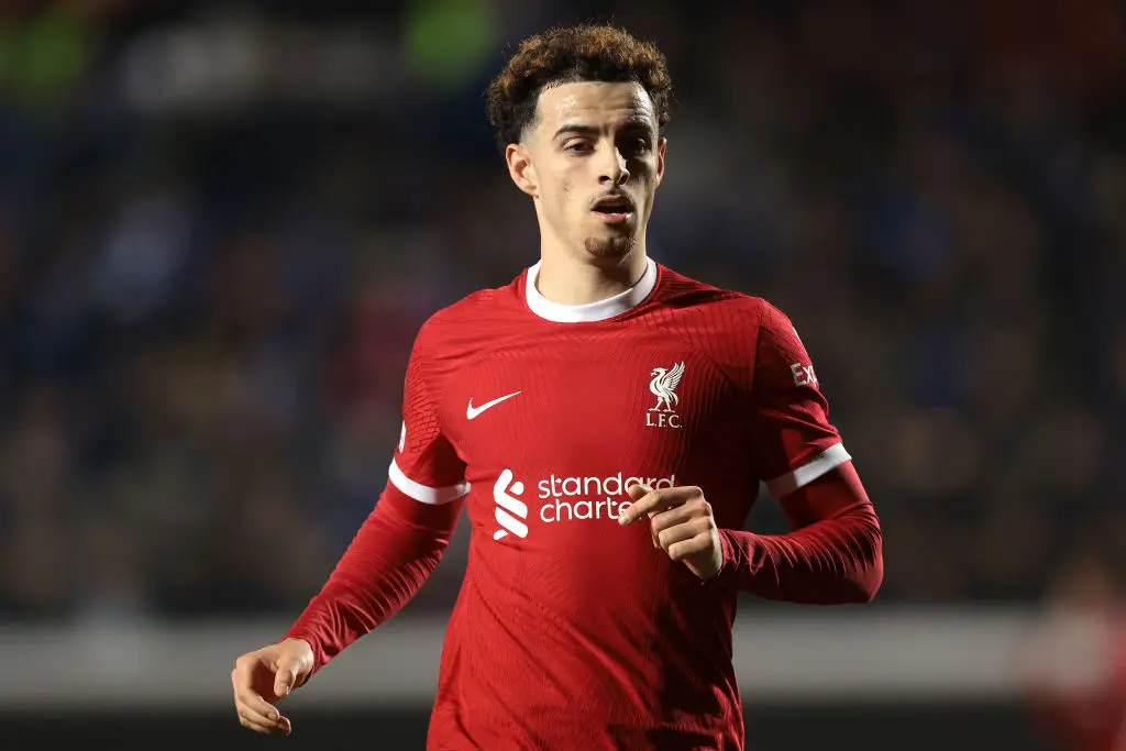 Curtis Jones in action for Liverpool during their Europa League quarter-final against Atalanta (