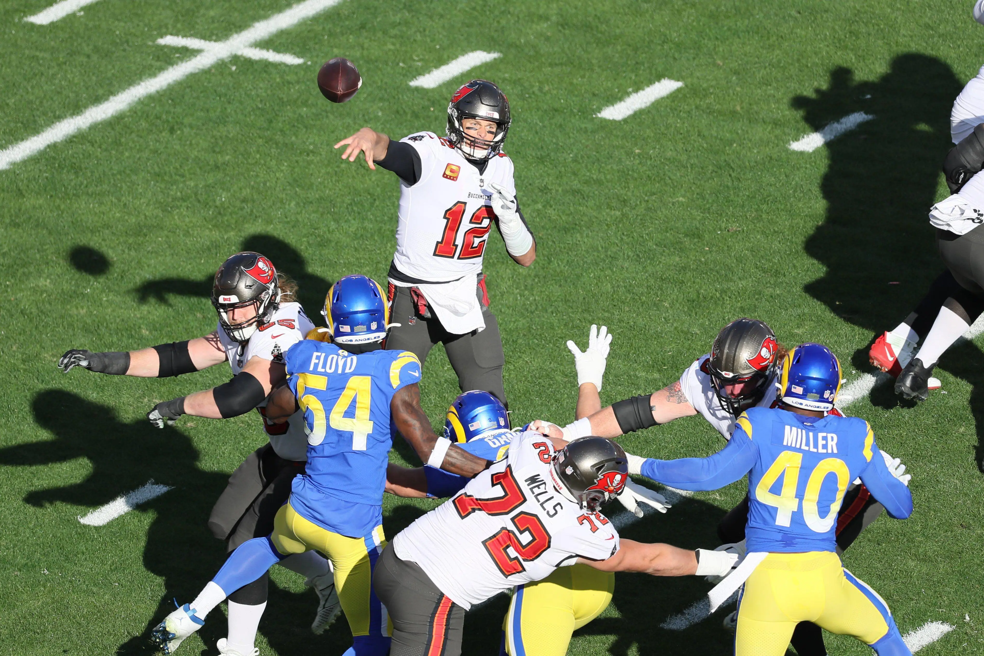 Brady's last game came in a play-off loss against the Rams. Image: Alamy