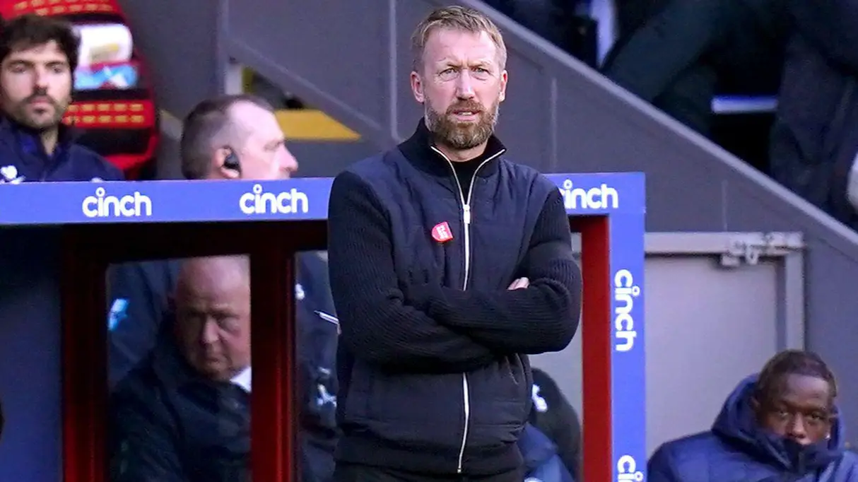 Chelsea manager Graham Potter during the Premier League match at Selhurst Park, London. (Alamy)