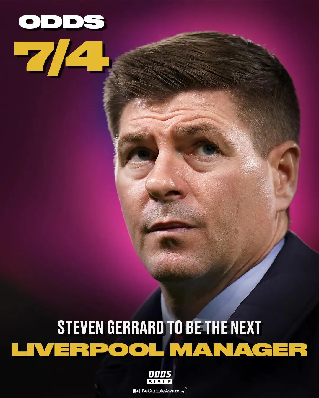 Gerrard is favourite. Image: ODDSbible