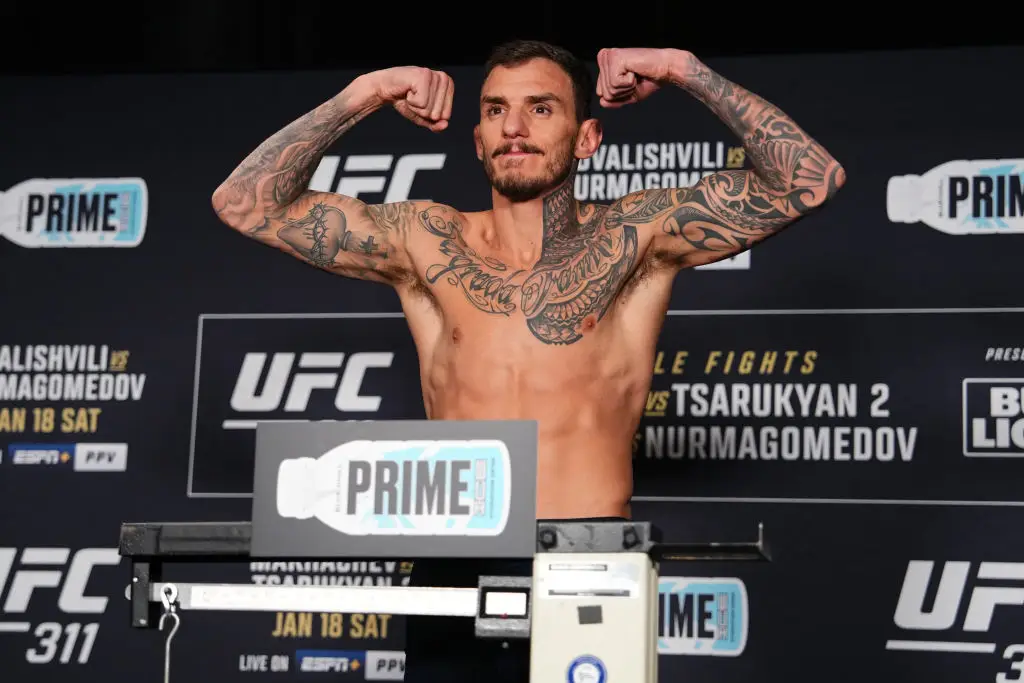 Renato Moicano will now fight UFC lightweight champion Islam Makhachev on Saturday. (Image: Getty)