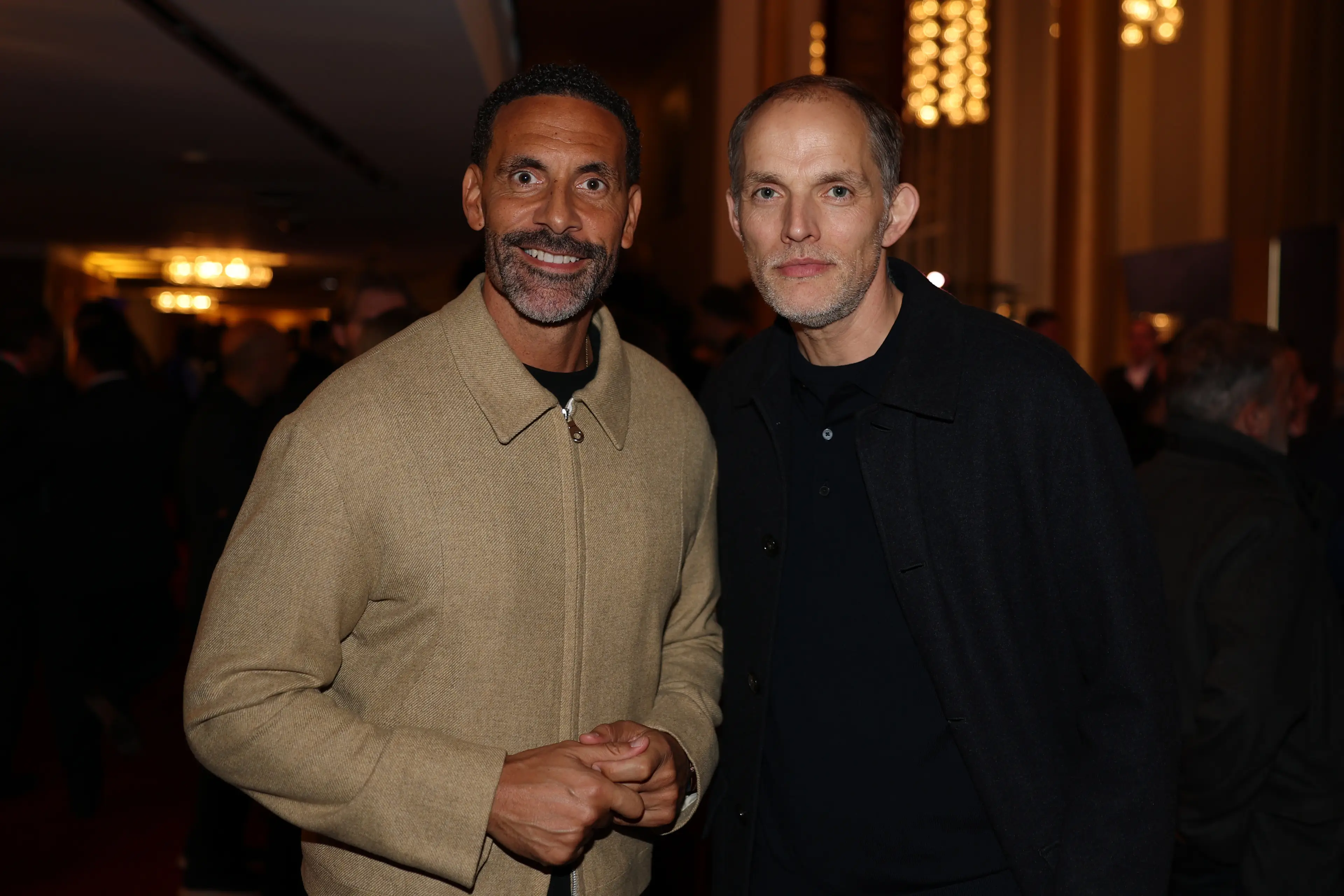 Tuchel pictured alongside Rio Ferdinand ahead of the 2026 World Cup draw. Image credit: Getty