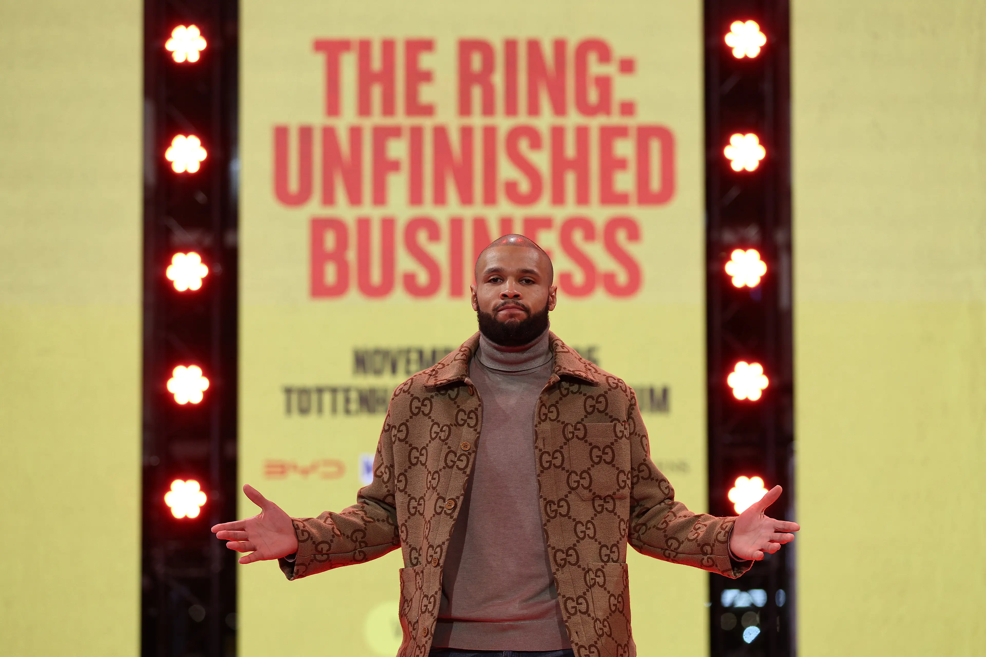 Chris Eubank Jr. poses for a photo at the Grand Arrivals. Image: Getty 