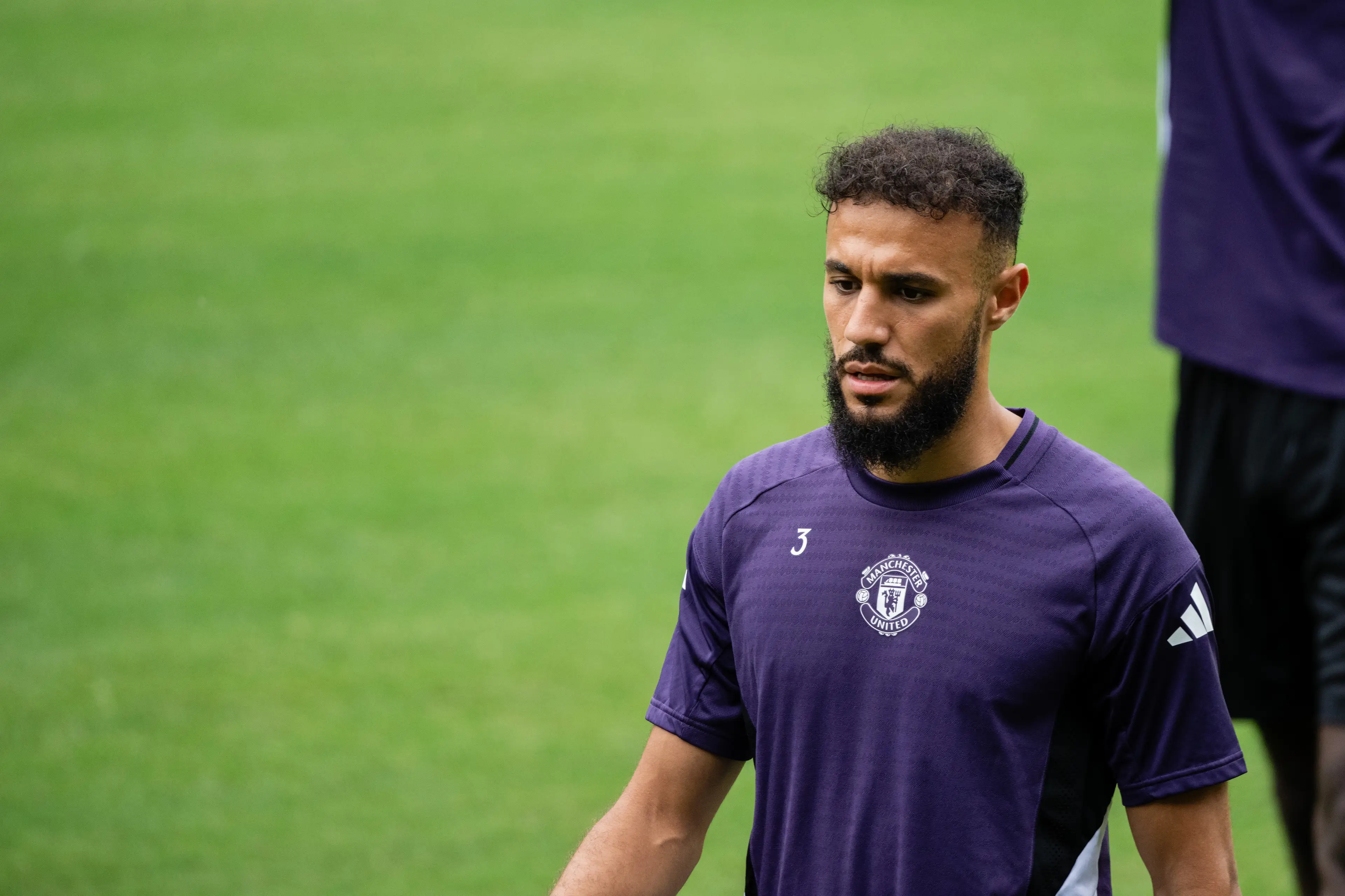 Mazraoui signed from Bayern Munich for £12.8 million last summer. Image: Getty