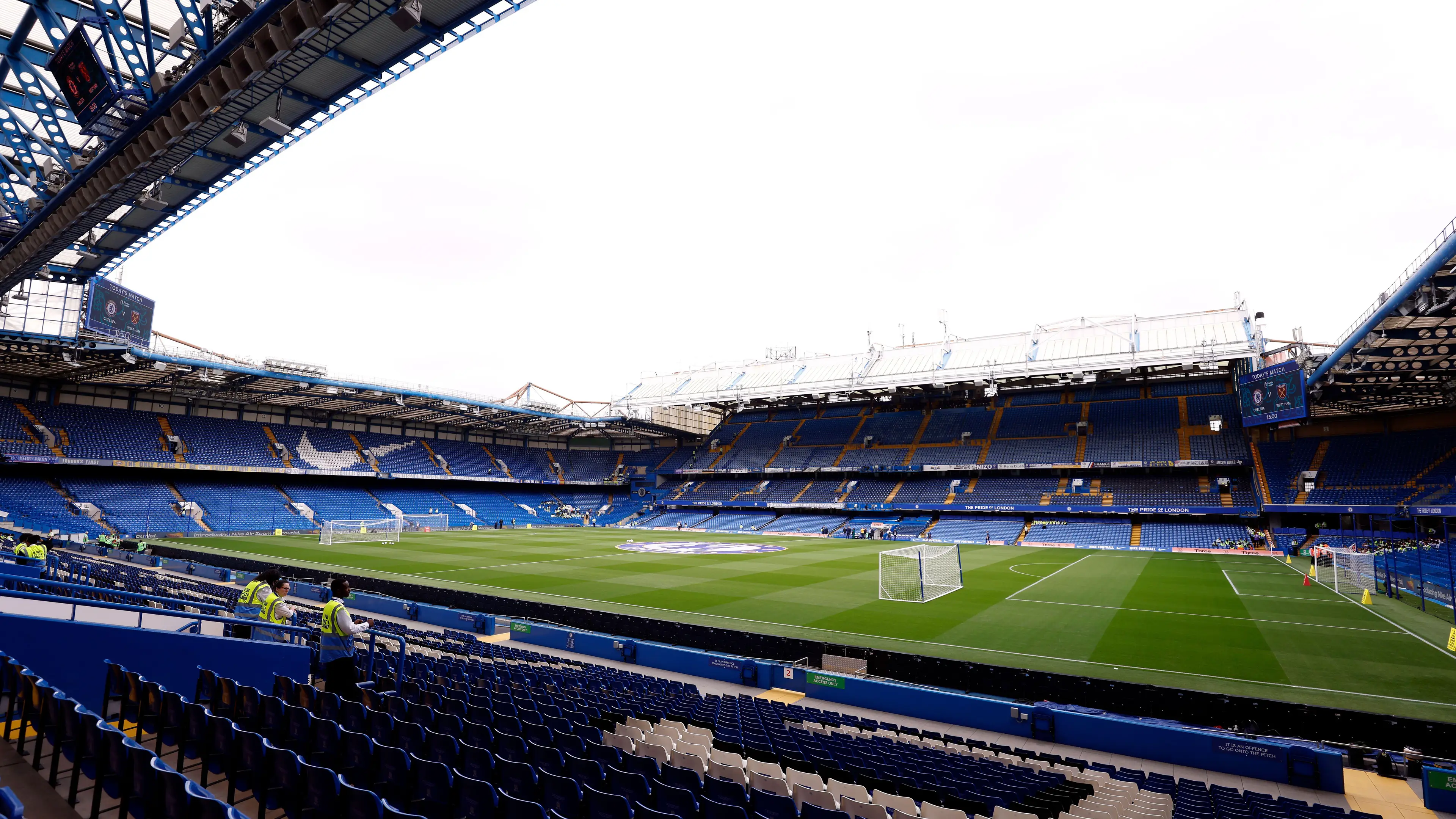 General view inside the ground ahead of the Premier League match at Stamford Bridge, London. (Alamy)