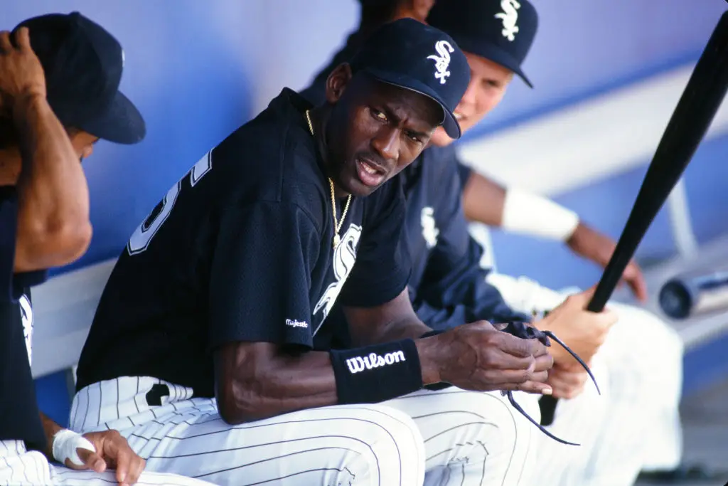 Michael Jordan playing baseball