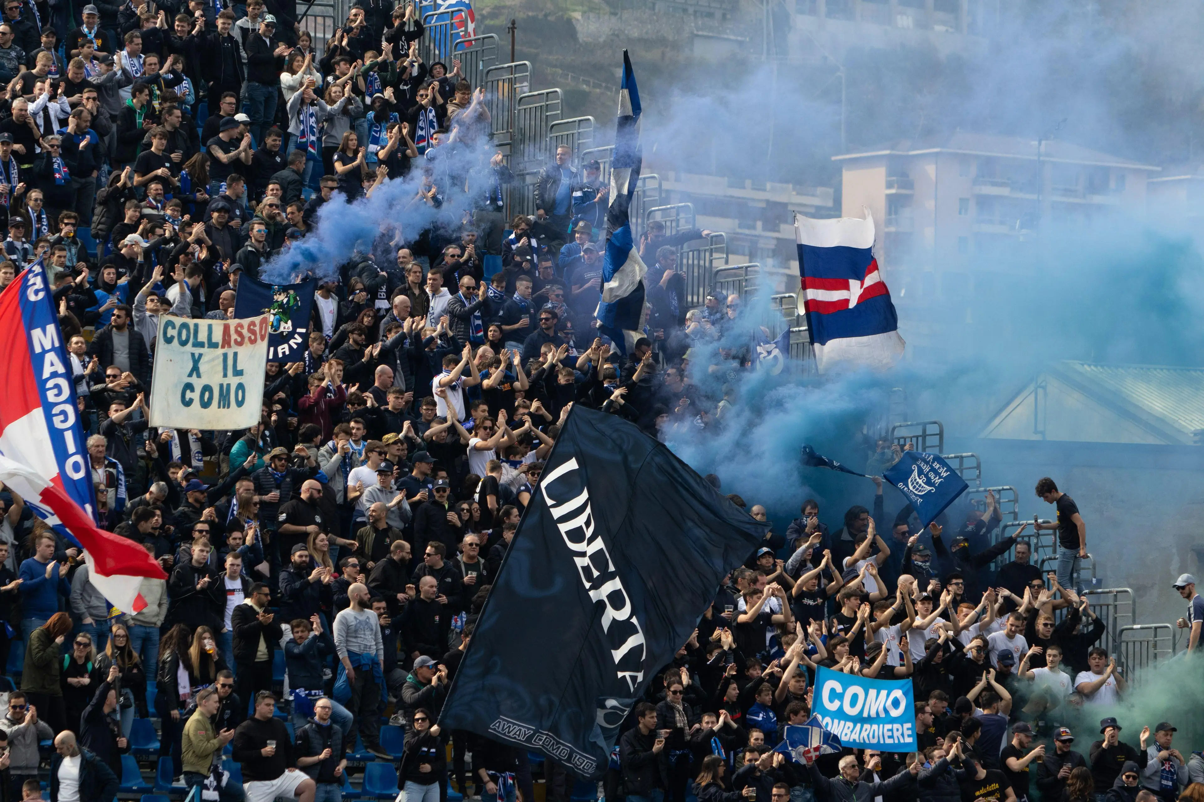 Como fans were in fine voice throughout their win over Parma. (