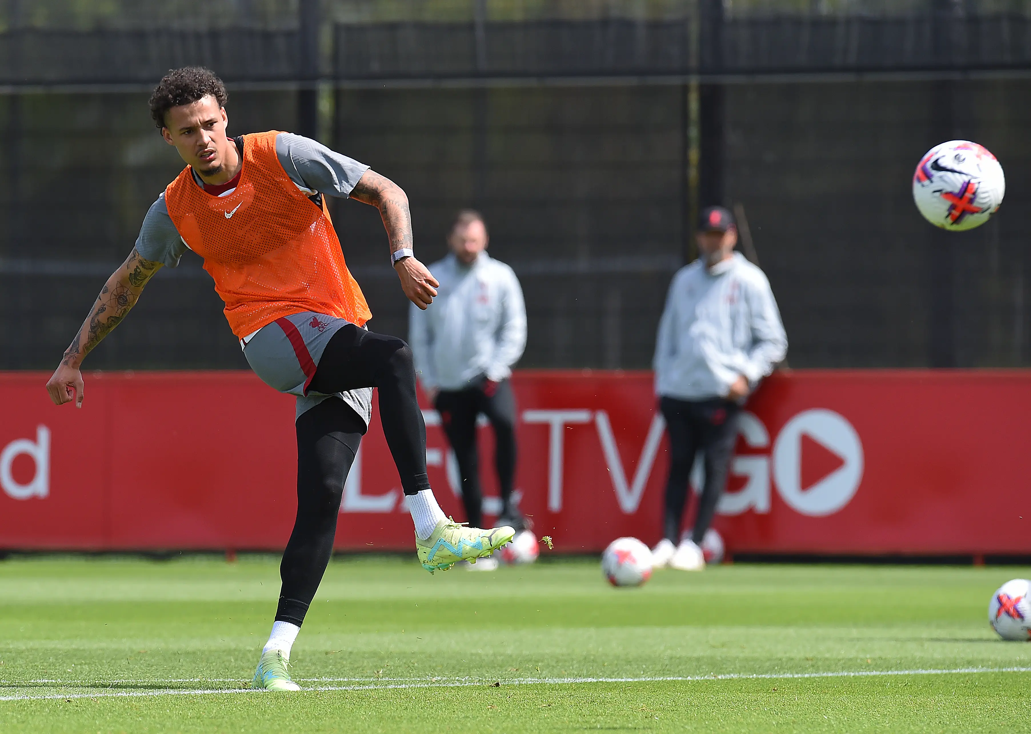 Rhys Williams during a Liverpool training session. Image: Getty  