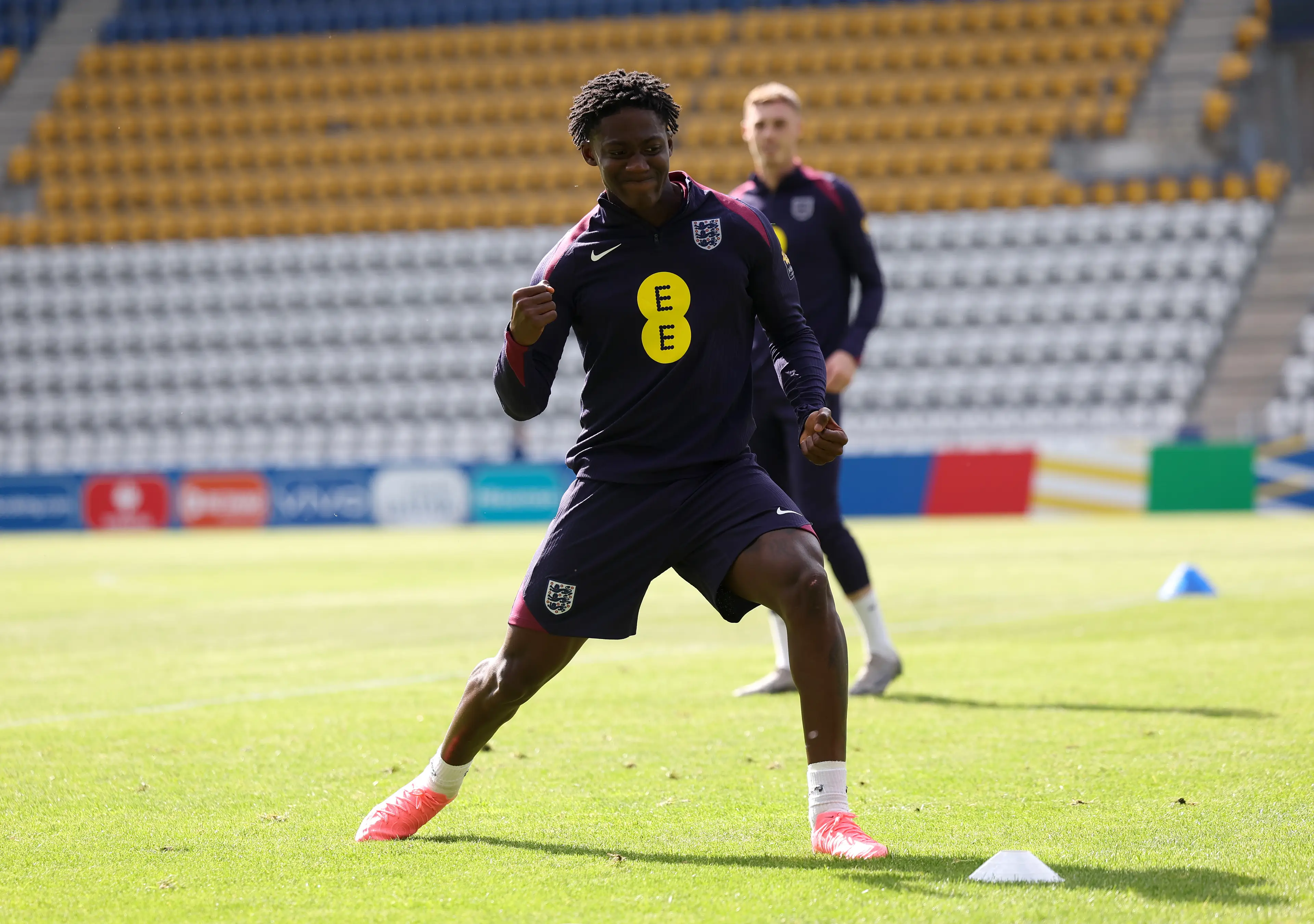 Kobbie Mainoo in England training. Image: Getty 