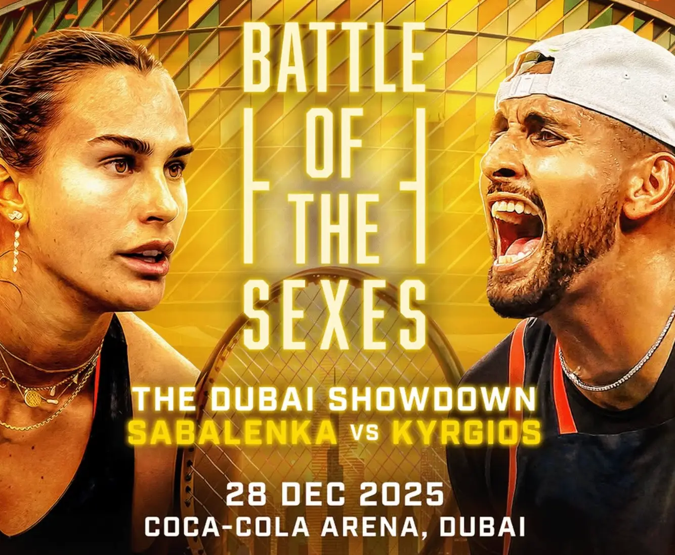 The official poster for the 'Battle of the Sexes' (Image: Instagram/Evolve)