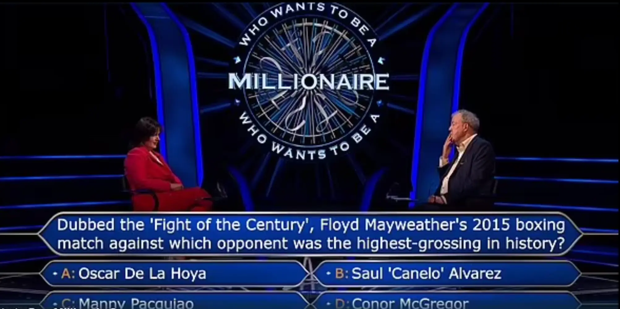 The question stumped contestant Jackie Lynch. Image: ITV