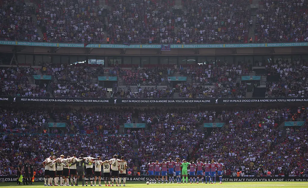 Both sides observed a minute's silence for Diogo Jota and Andre Silva (Credit:Getty)