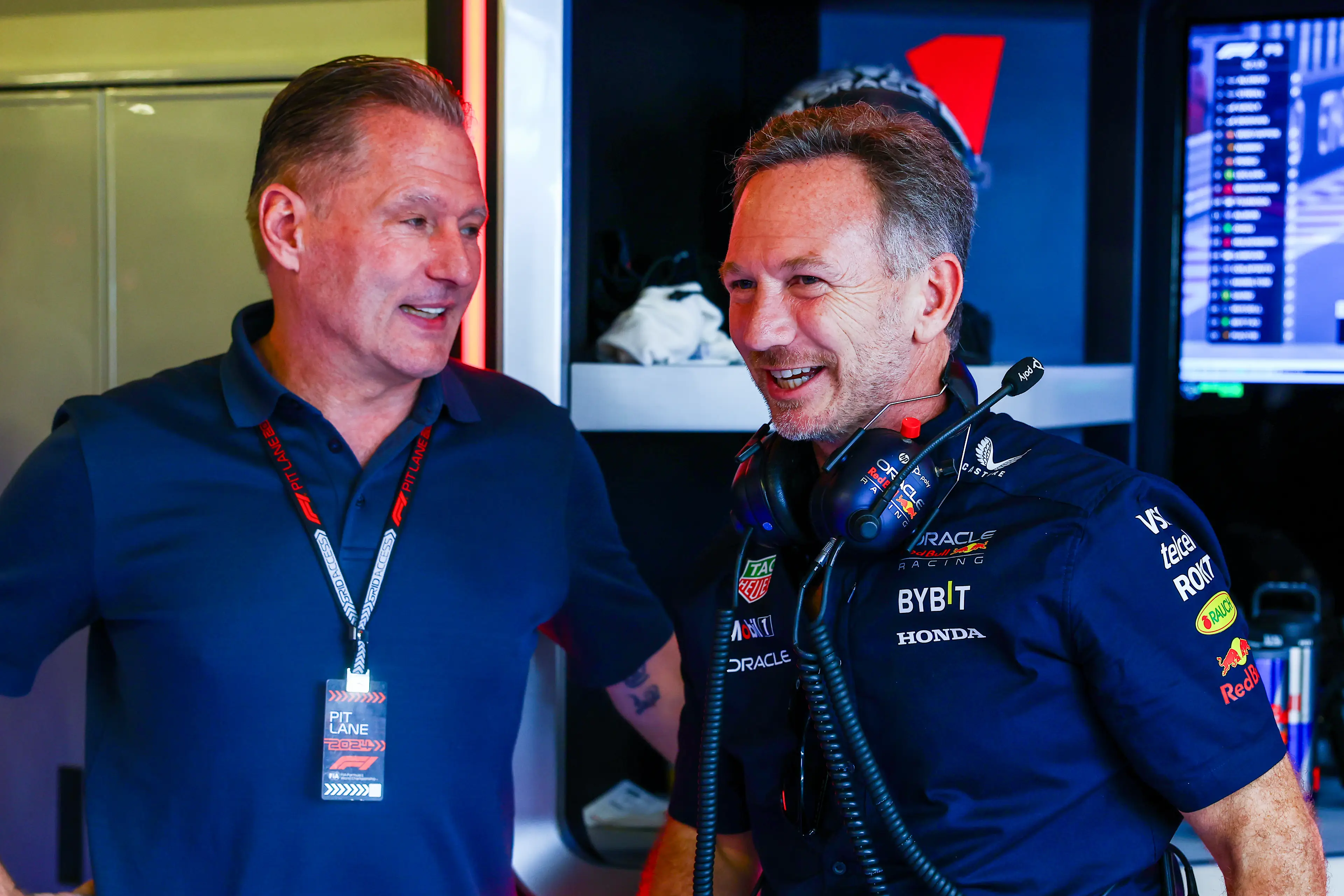 Jos Verstappen and Christian Horner (credit: Getty)