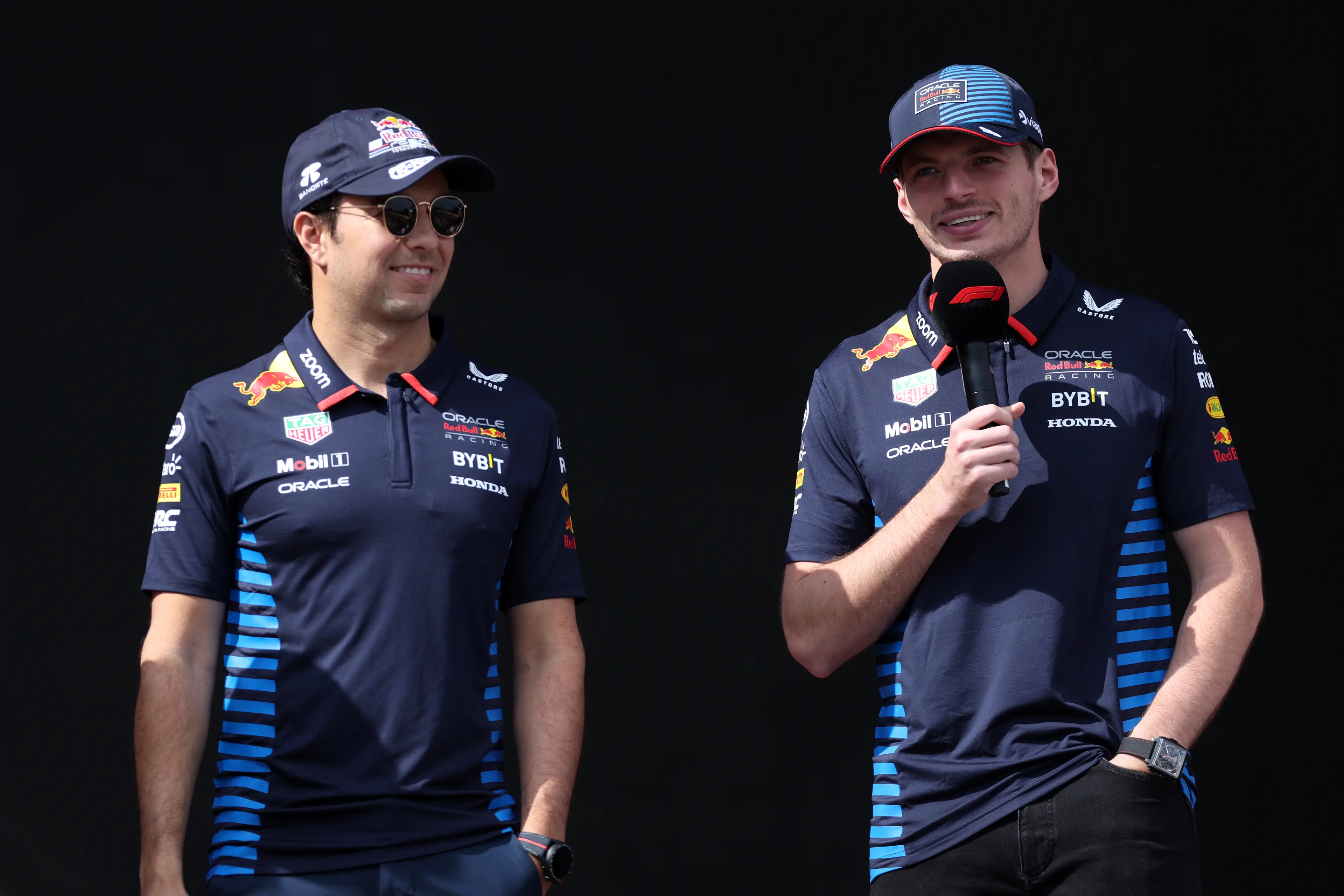 Max Verstappen and Sergio Perez at Red Bull. (Image: Lars Baron - Formula 1 / Contributor via Getty)