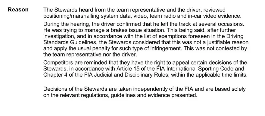 The FIA's full statement on Lewis Hamilton (Image: FIA)