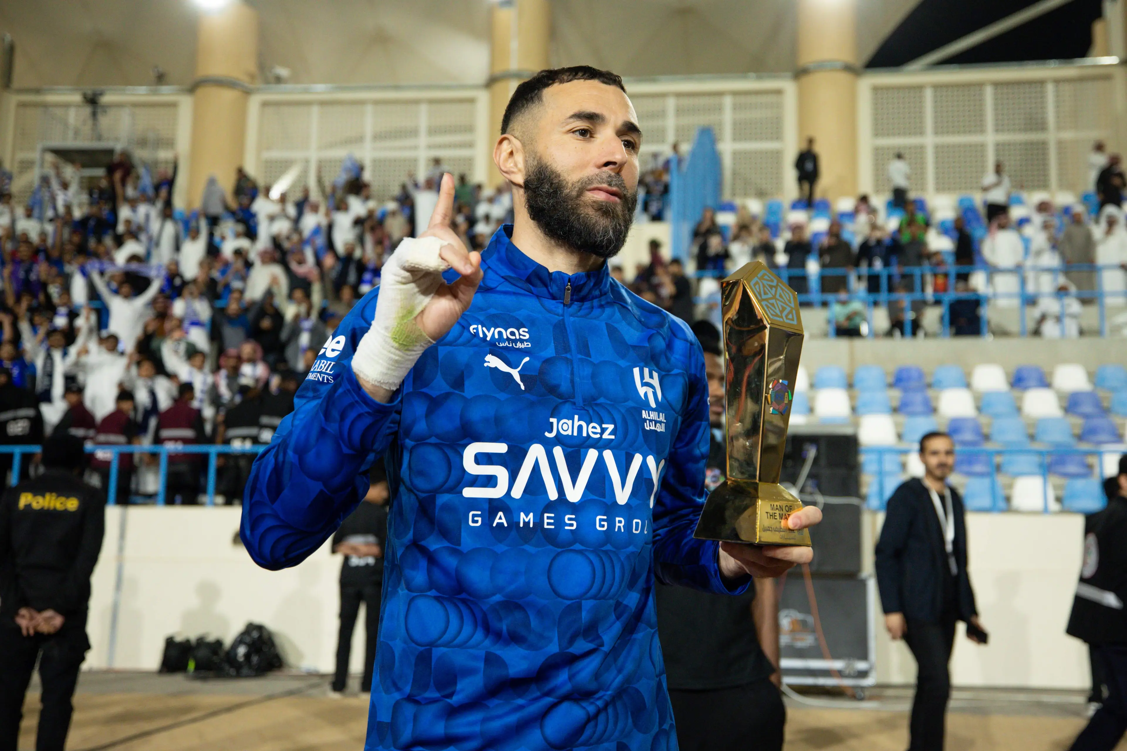 Karim Benzema joined Al Hilal this winter. Image: Getty