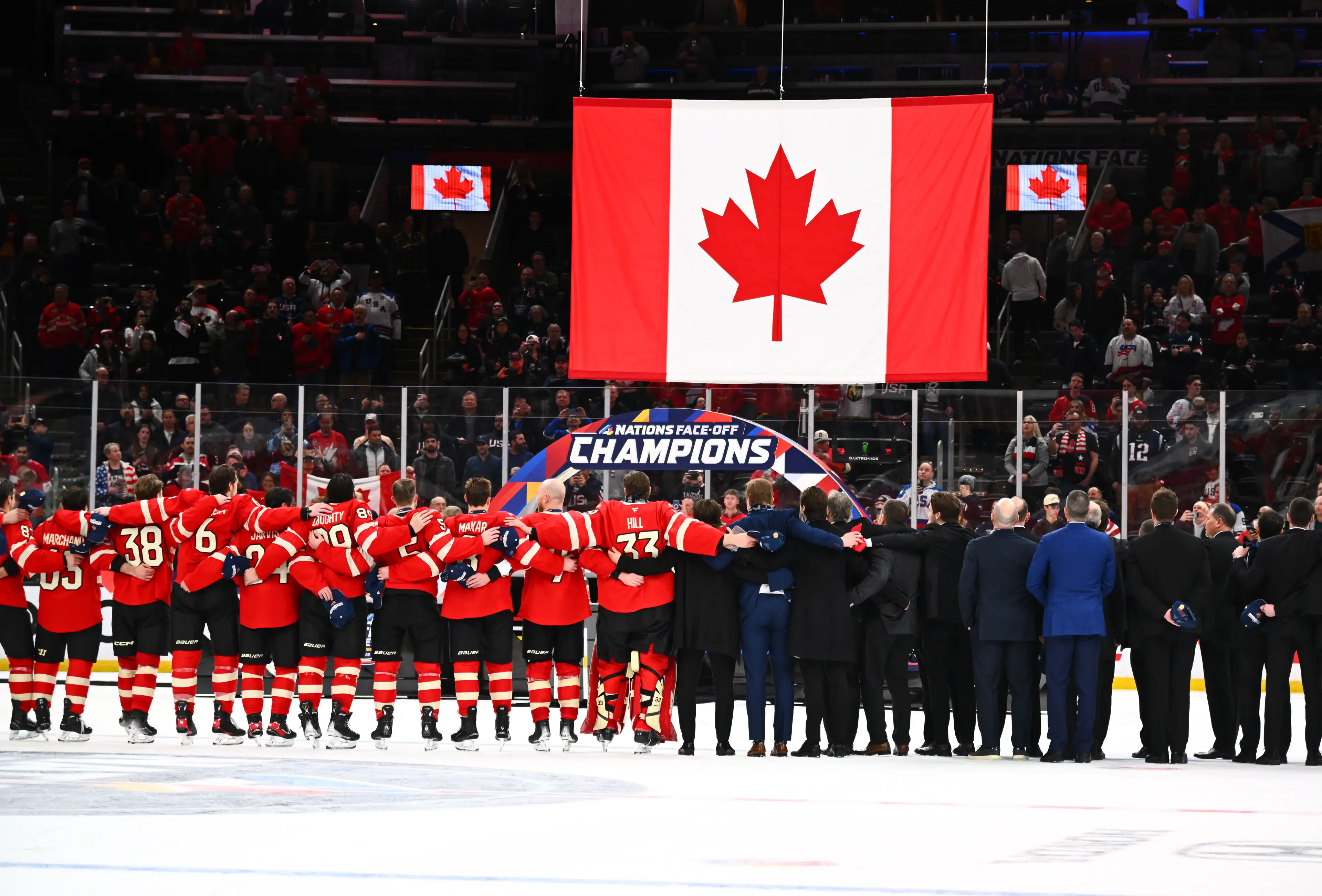 Canada beat the US in the NHL Four Nations Face-Off. Image: Getty