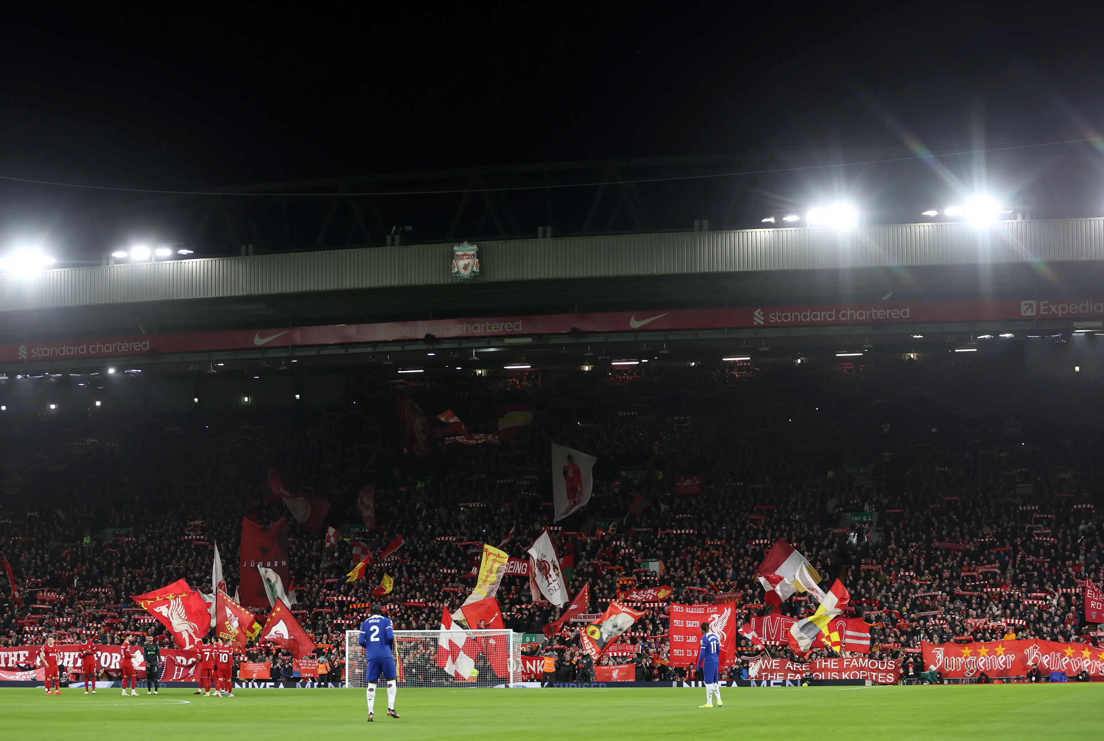The Kop end for Liverpool vs. Chelsea. Image: Getty