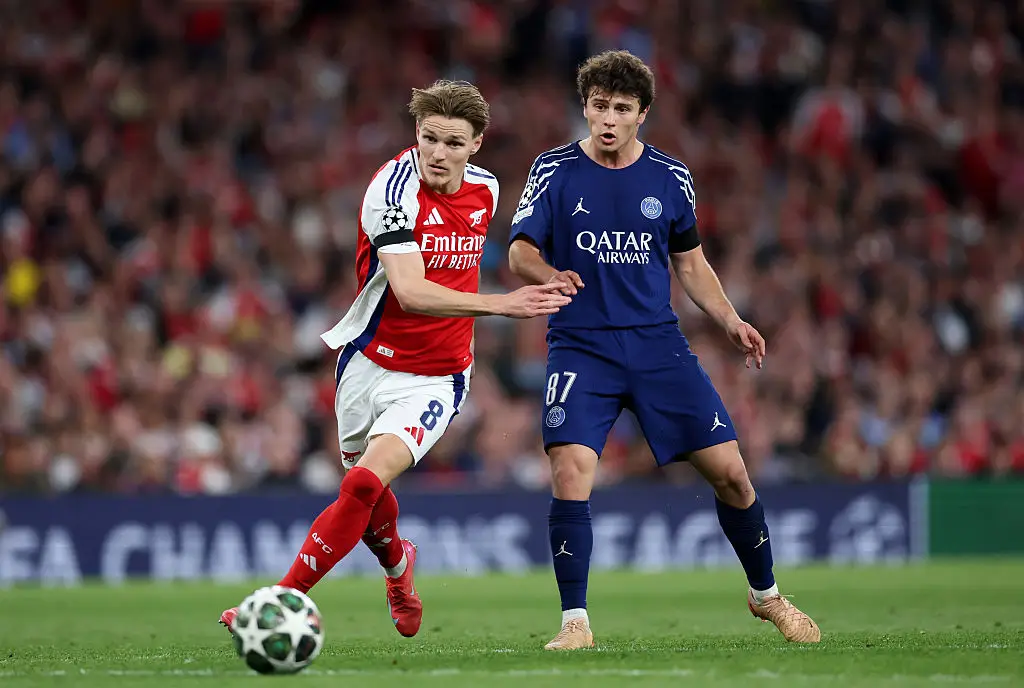 Martin Odegaard in action against PSG (Credit:Getty)