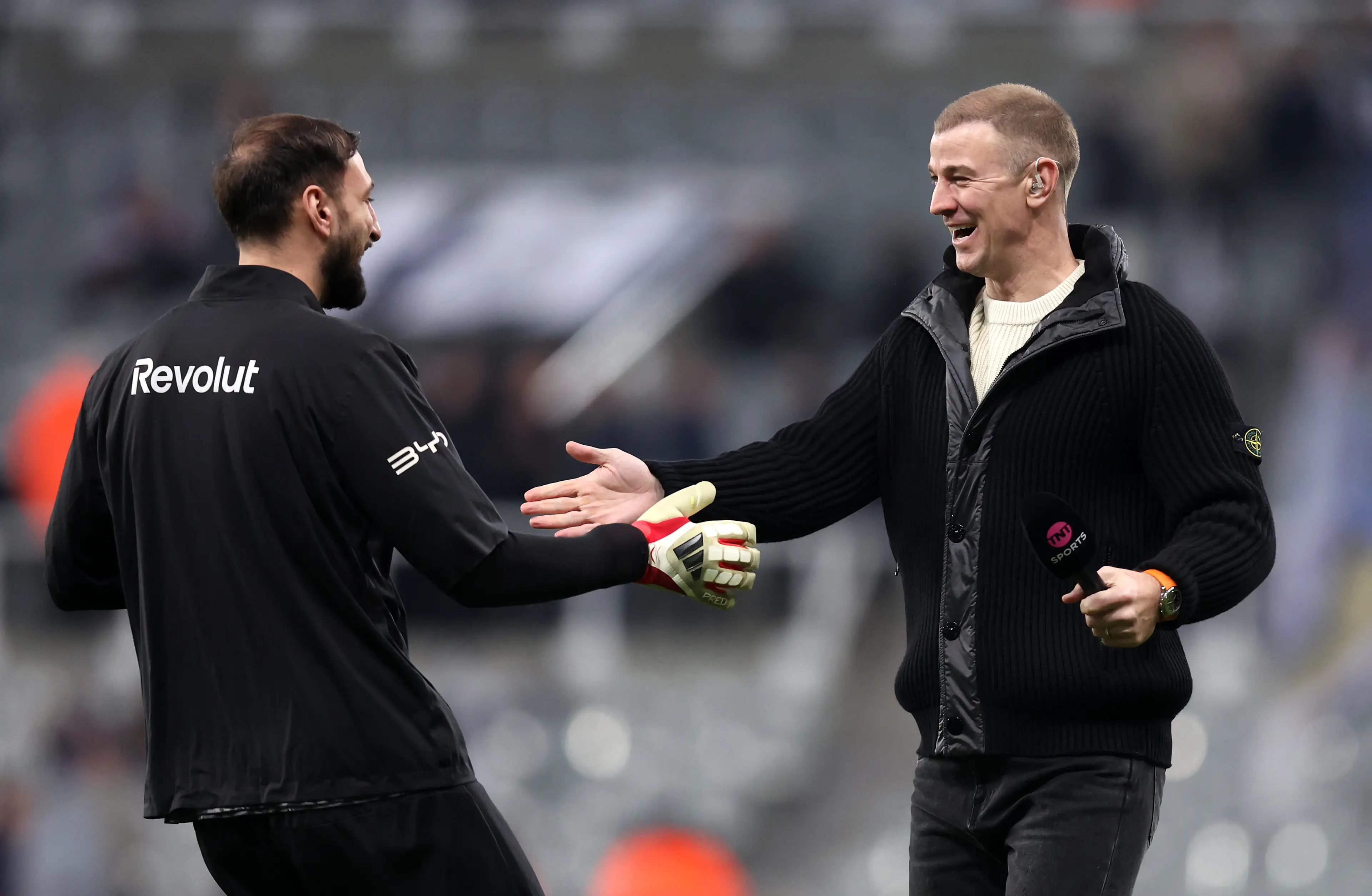 Donnaruma spoke to Joe Hart immediately after the game. Image: Getty