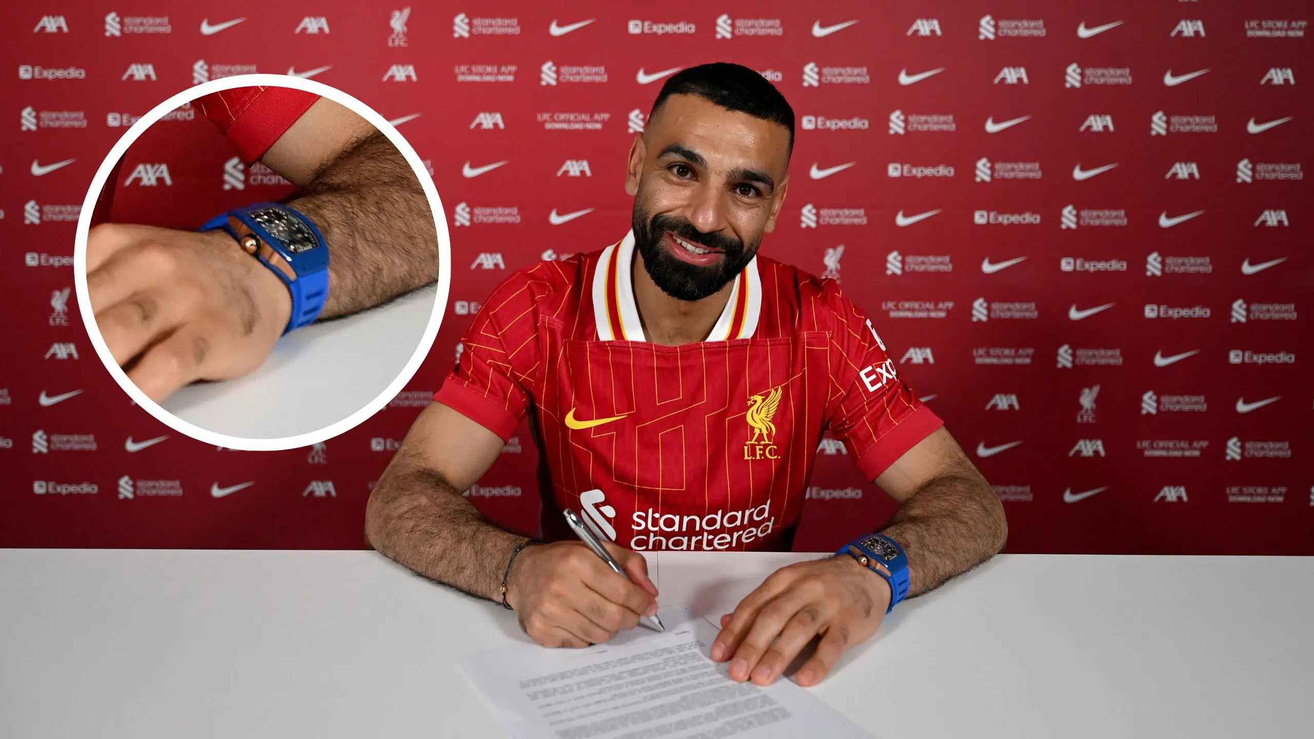 Mo Salah wore extremely rare watch for Liverpool contract signing that you can only buy in certain countries