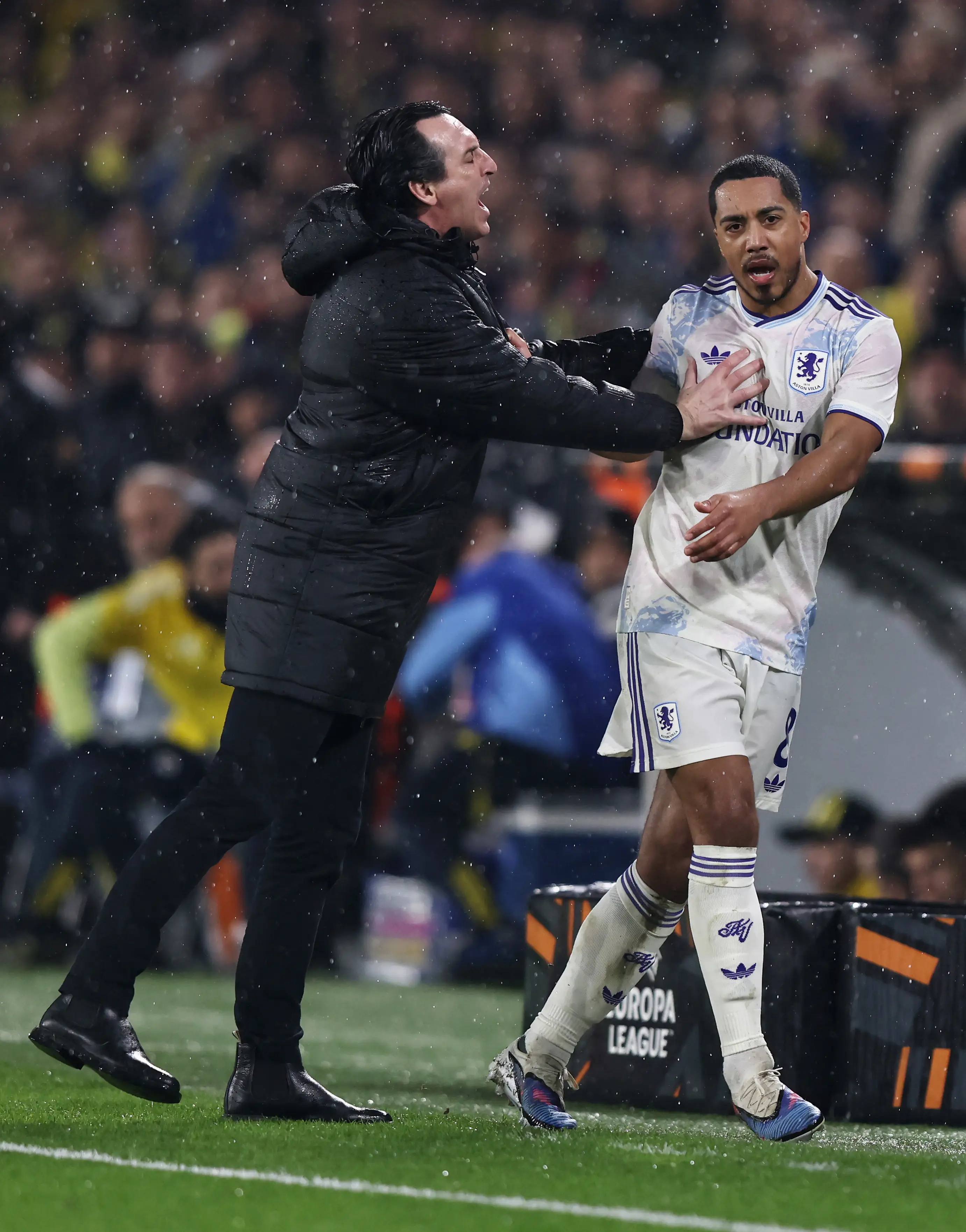 Emery pushed Tielemans as he made his way to the bench. Image credit: Getty
