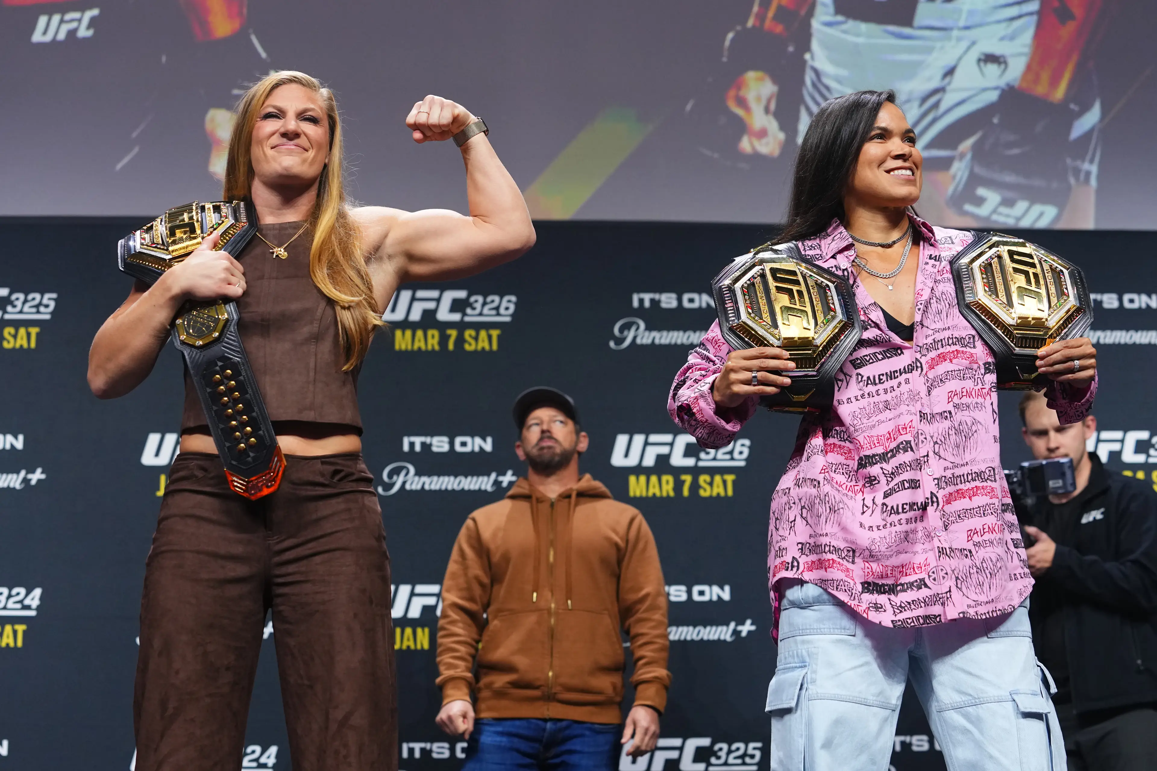 Kayla Harrison's UFC 324 fight against Amanda Nunes has been postponed following her injury. Image: Getty 
